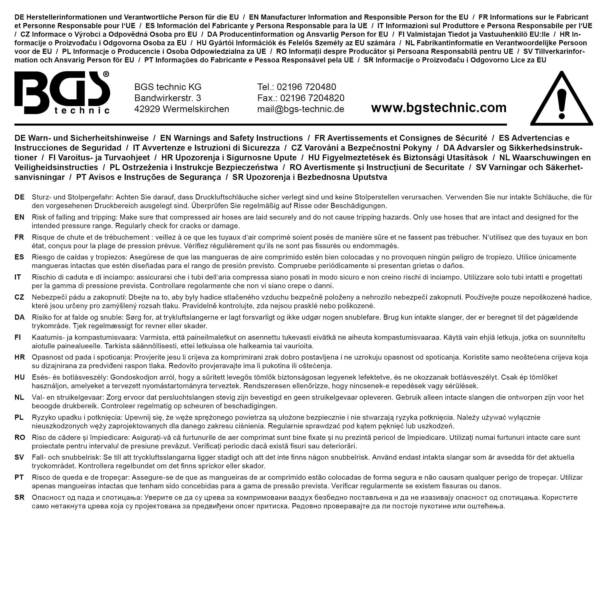 BGS 15m Retractable Compressed Air Hose - Heavy Duty for Air Tools, Inflators & Pneumatic Equipment - Ideal for Garages, Workshops & DIY Projects