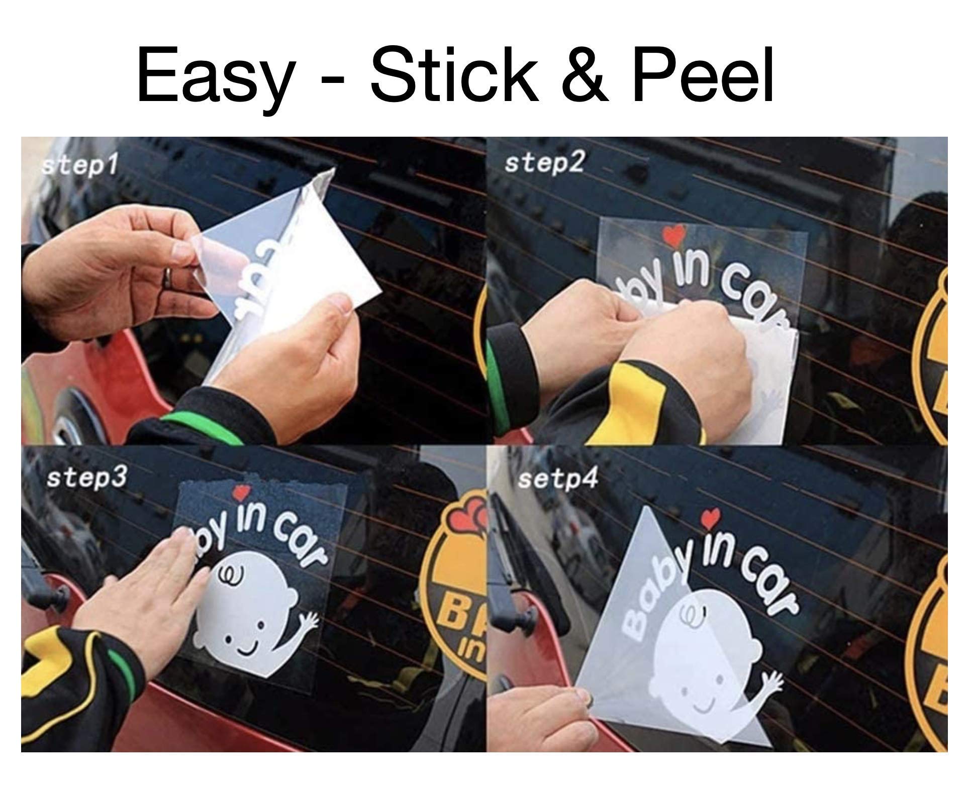 2Packs Baby on Board Car Stickers - Cute Waving Baby Boy Safety Decal for Vehicle Window | Perfect for New Parents & Family Car Safety Awareness