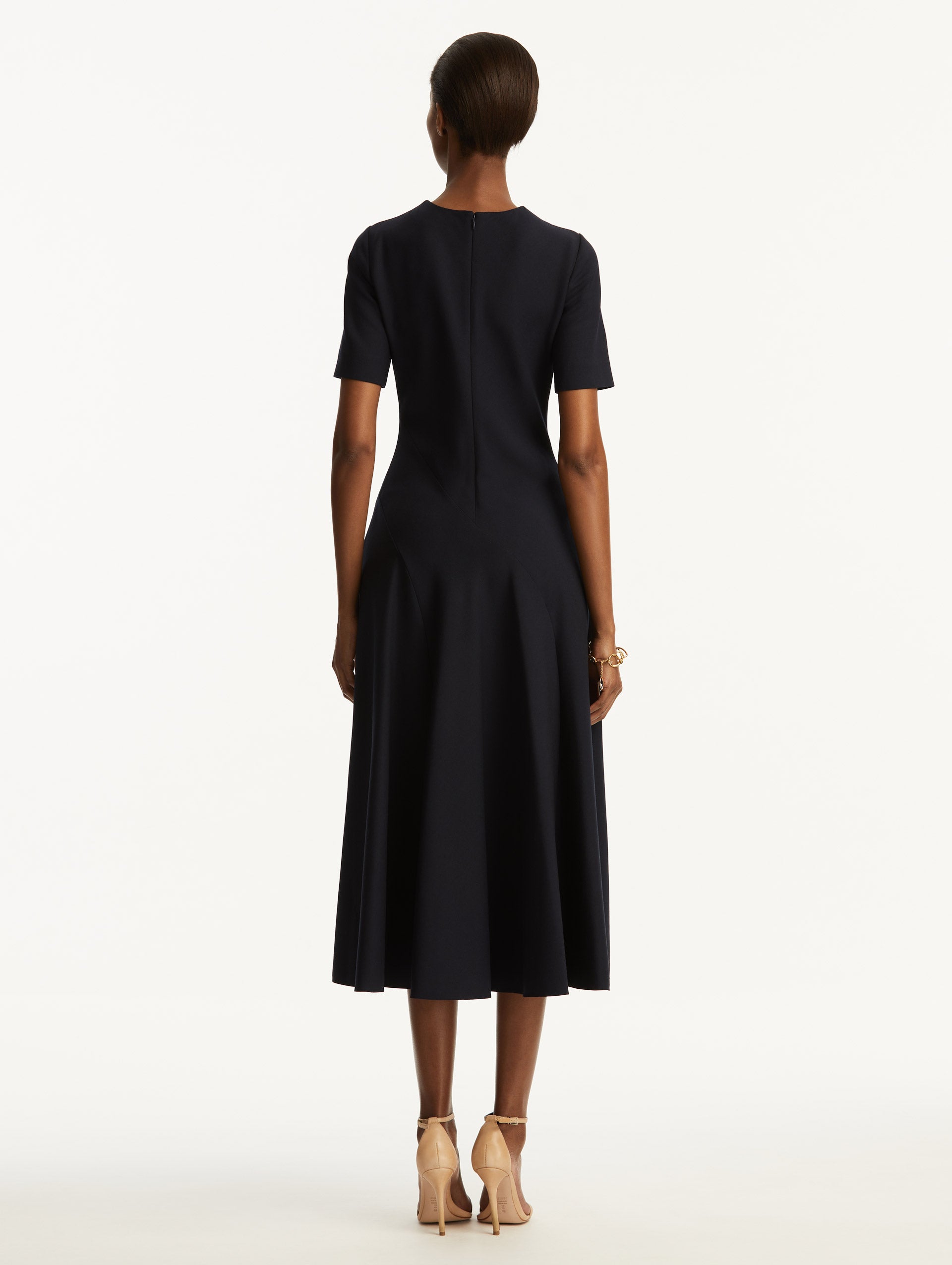 Wave Detail Midi Dress for Women - Flowy Summer Dress with Feminine Ruffle Sleeves | Perfect for Beach Vacations, Date Nights & Outdoor Weddings