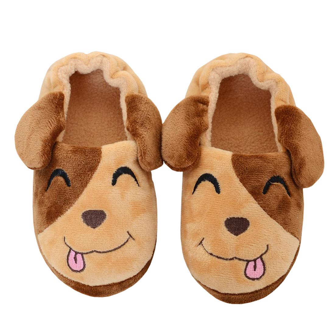 **Adorable Cartoon Puppy Crochet Slippers for Toddler Boys - Soft & Comfortable House Shoes for Indoor Play & Cozy Home Wear**