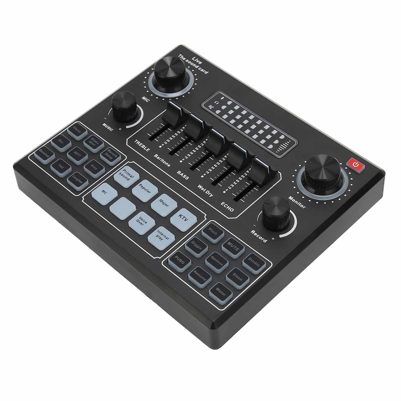 Yctze V9 Sound Card Mixer - Professional Stereo Audio Interface for Gaming, Live Streaming, PC, PS4 & Mobile Broadcasting | Ideal for Twitch, YouTube & Podcasting