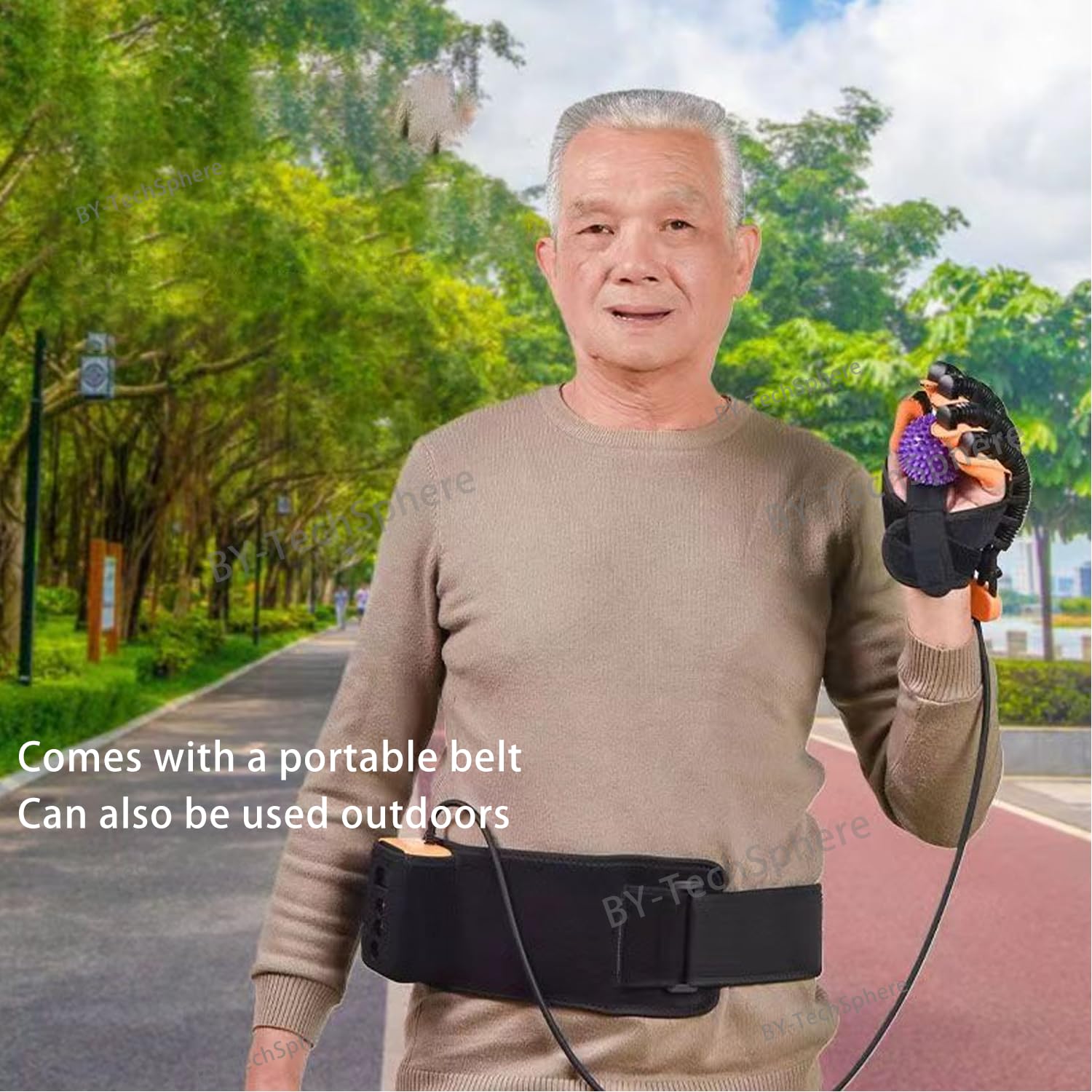 BY-TechSphere Rehab Gloves for Hand Recovery - Bionic Therapy Gloves for Stroke & Hemiplegia Patients (Left + Right Hand) - Improve Grip Strength & Mobility for Daily Activities & Physical Therapy