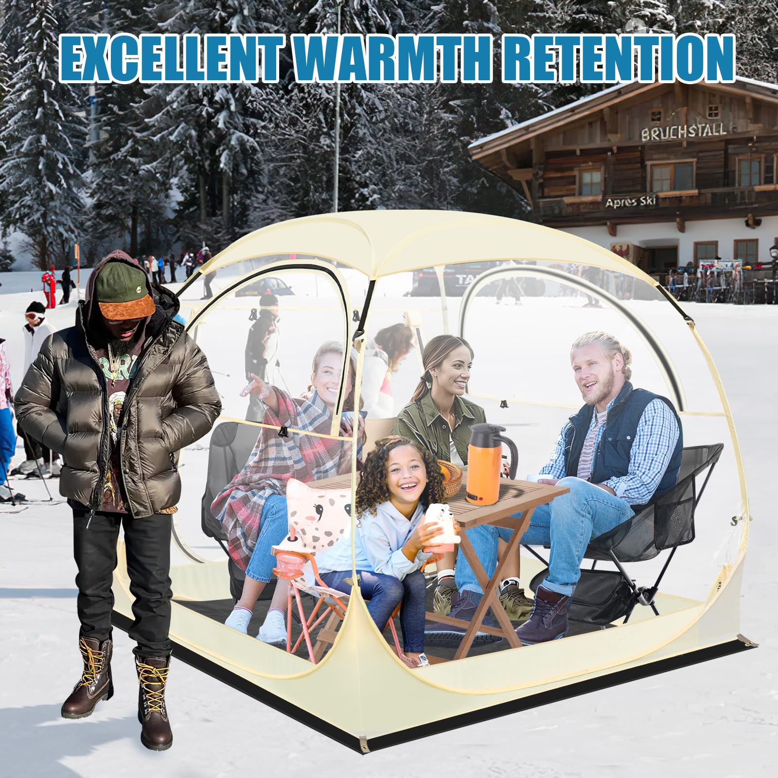 Eapele Instant Pop Up Sports Tent - 1 to 6 Person Portable Shelter for Camping, Fishing, Hiking & Outdoor Events - Waterproof Rain Protection for Picnics, Beach, Sports Games & Festivals