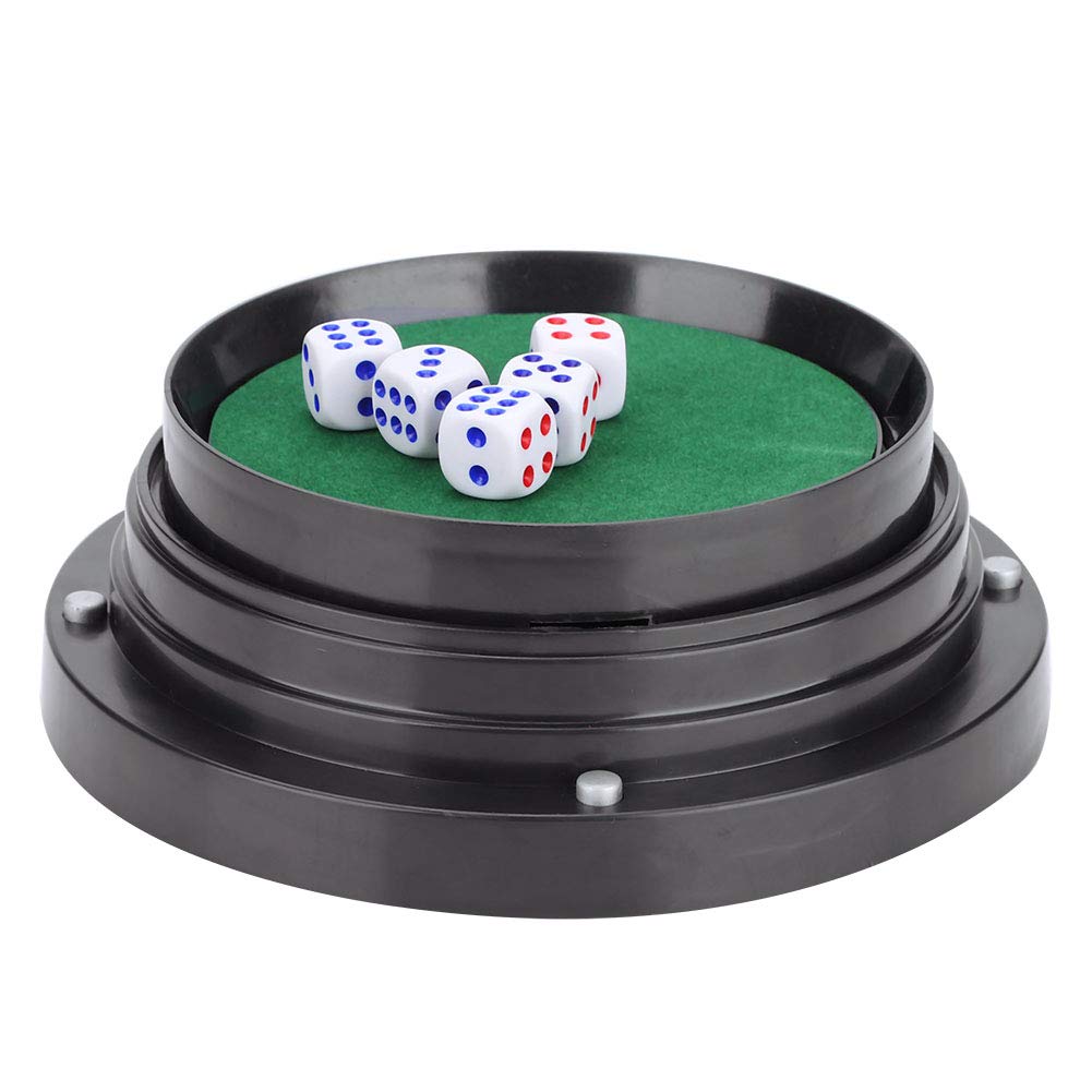 BNineteenteam Automatic Dice Roller - Transparent Plastic Dice Cup with 5 Dice Set for Board Games, Poker, D&D, Pub & Bar Entertainment - Anti-Cheat Design for Fair Play