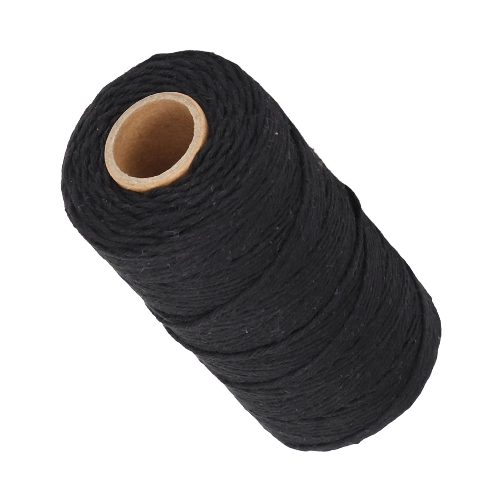 2mm Cotton Macrame Rope Cord - Natural Macrame String for DIY Crafts, Tassel Making & Home Decor | Perfect for Wall Hangings, Plant Hangers & Boho Decor (Black)