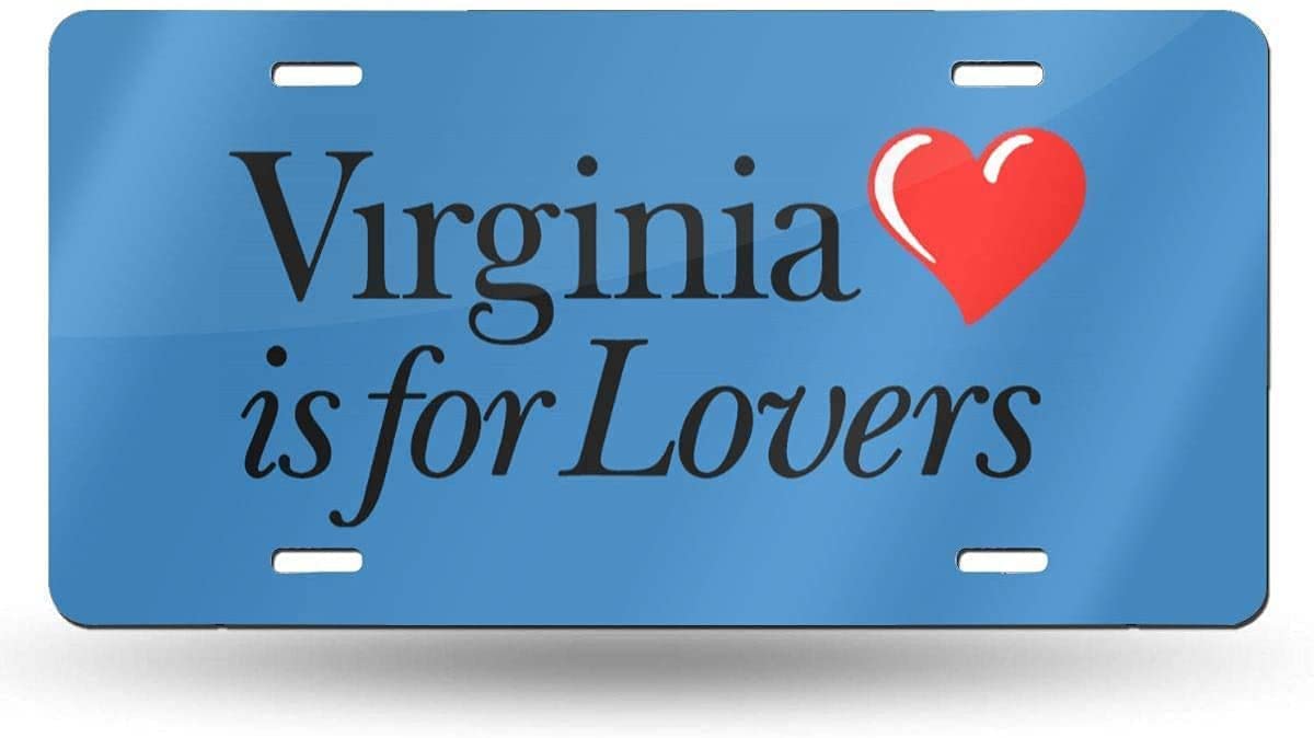 Virginia is for Lovers Personalized License Plate Frame - Custom Funny Car Accessories with 4 Holes - Perfect for State Pride & Unique Vehicle Decoration
