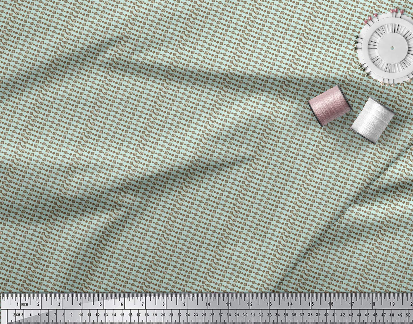 Soimoi Moss Green Georgette Fabric by The Yard - 42