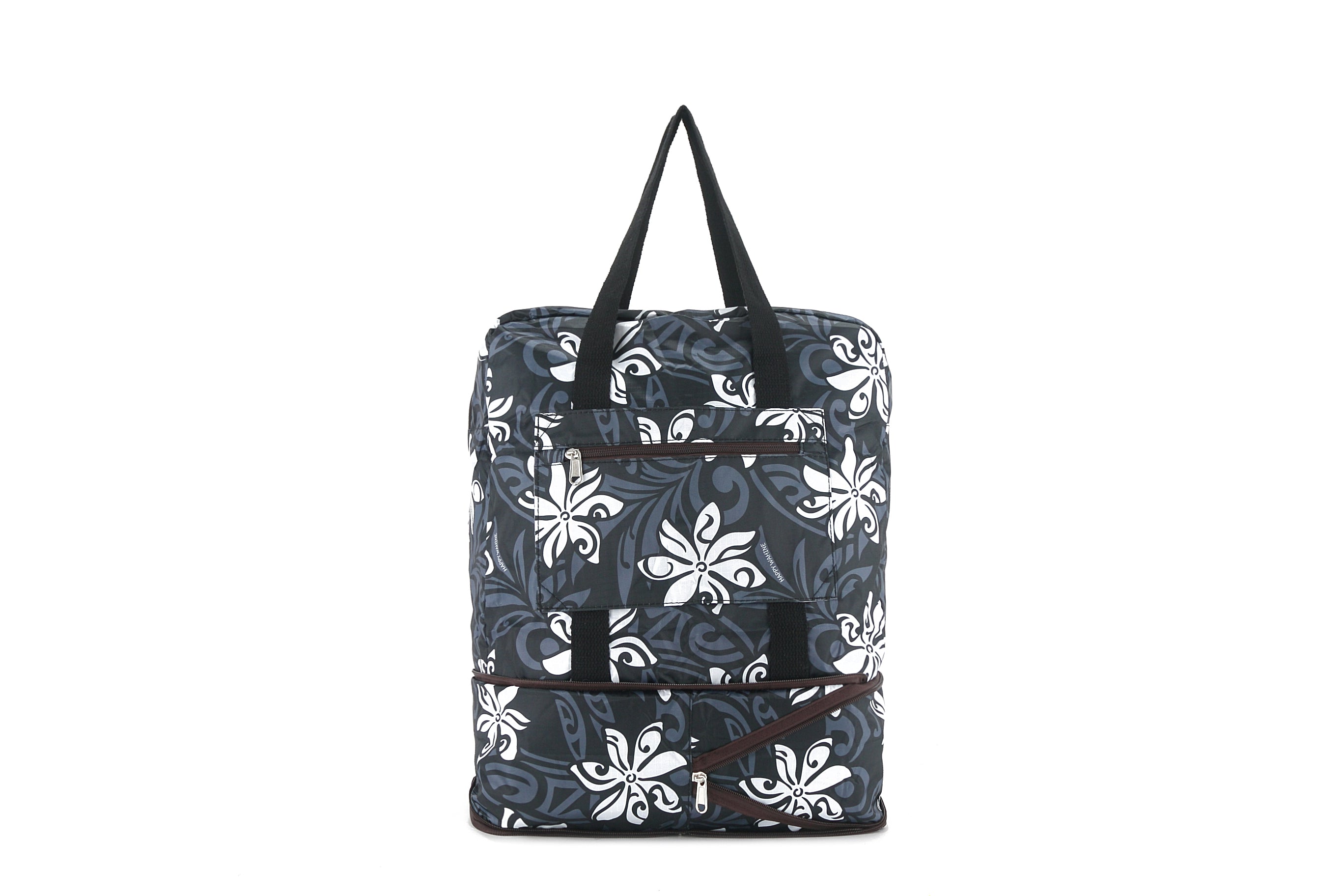 Foldable Duffle Bag for Travel & Gym - Sophie Tiare Infinity Black Water-Resistant Carry-On Luggage for Weekend Trips & Sports Gear