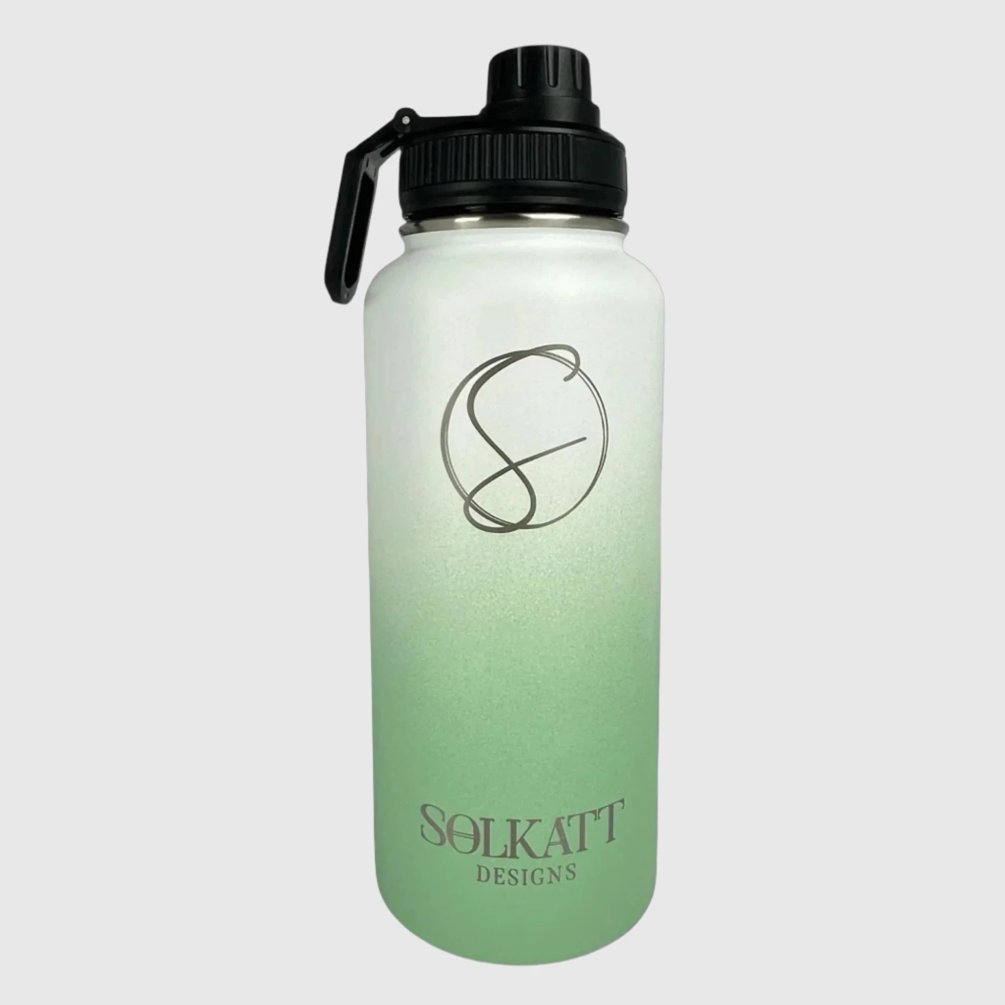 Pastel Green Insulated Stainless Steel Water Bottle 32oz (950ml) - Keeps Drinks Cold 24Hrs & Hot 12Hrs for Gym, Hiking, Office & Outdoor Activities