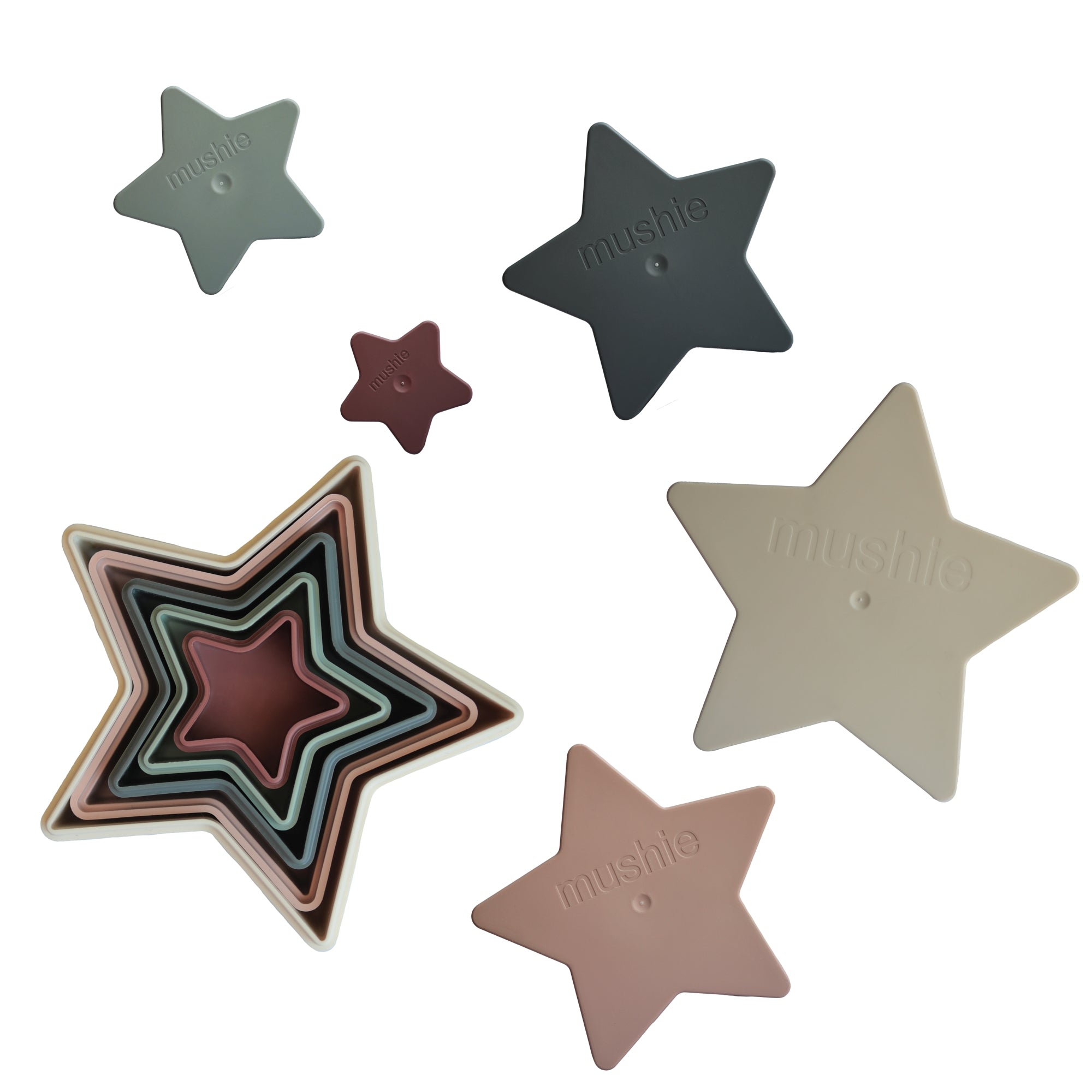 Mushie Nesting Stars Toy - Stacking & Sorting Educational Toy for Toddlers - Perfect for Montessori Learning, Sensory Play & Early Childhood Development