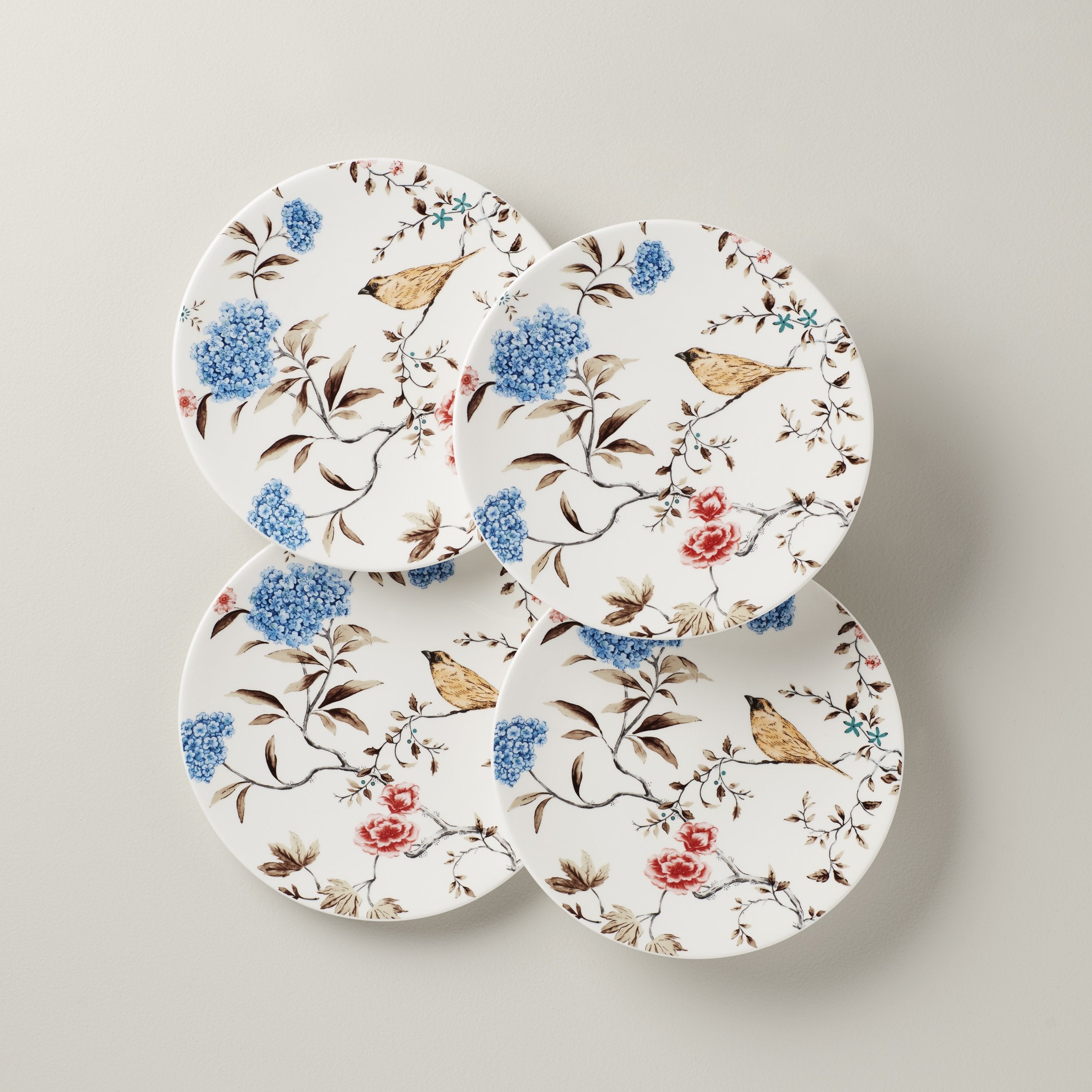 Sprig & Vine Accent Plates Set of 4 - Elegant Decorative Dinner Plates for Special Occasions & Home Decor