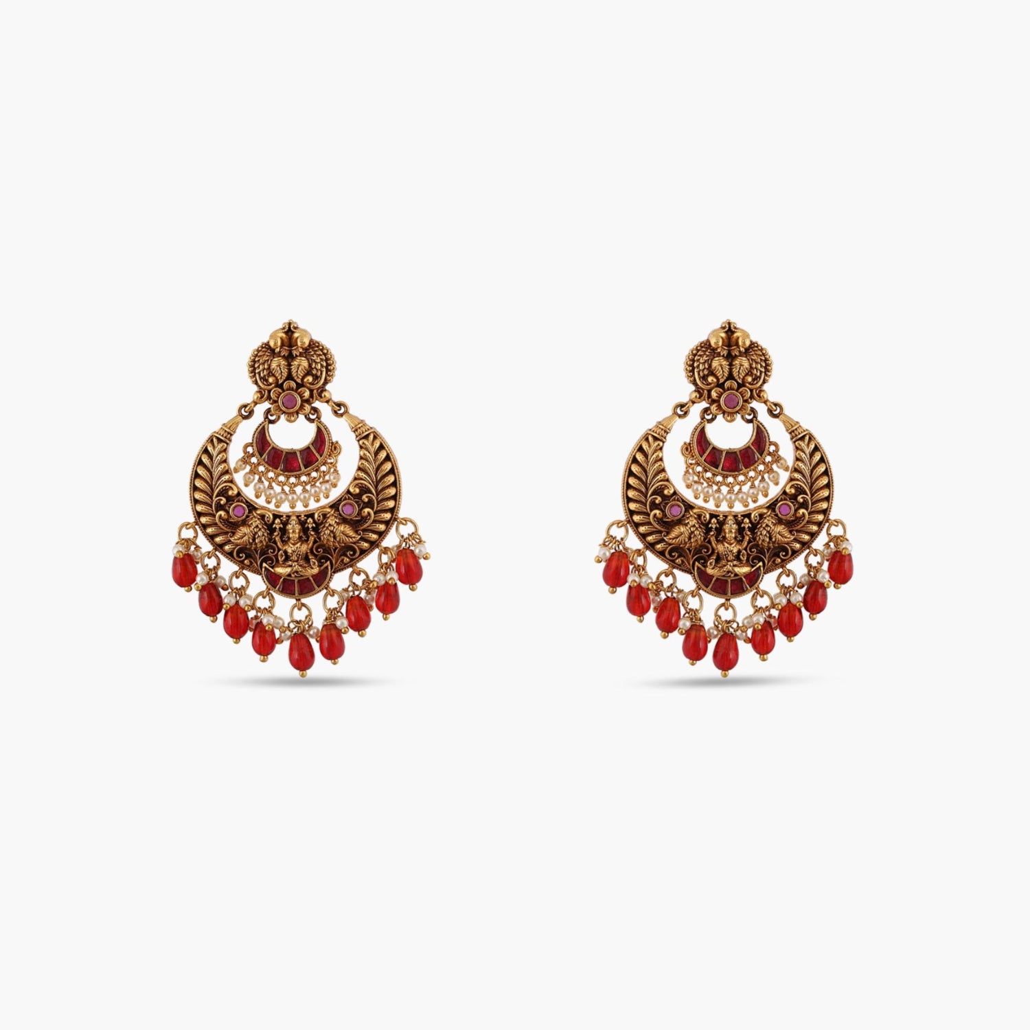 Padhmika Antique Chandbali Earrings | Handcrafted Indian Jewelry for Women | Perfect for Weddings & Festivals