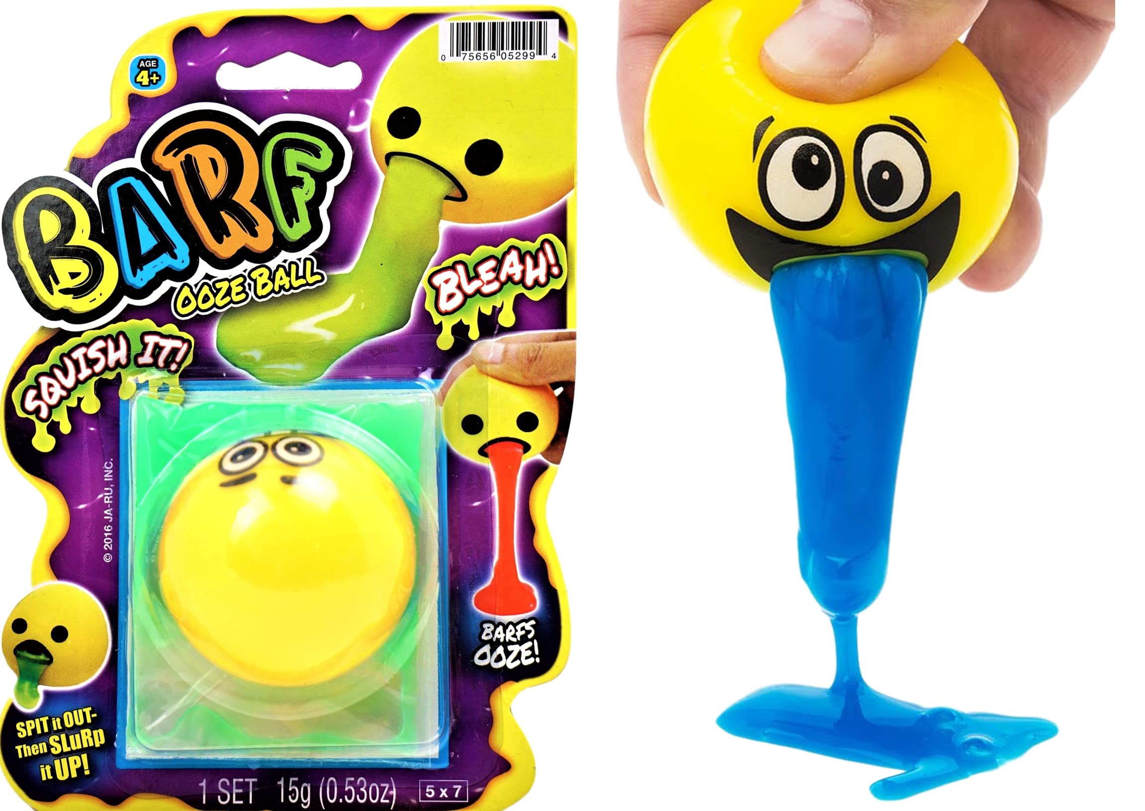JA-RU Barf-Squishy Stress Ooze Ball - Funny Squeeze Vomit Toy for Kids & Adults - Stress Relief & Sensory Fidget Toy - Great for Party Favors, Classroom Rewards, and Anxiety Relief (Assorted Colors, 5299-1)