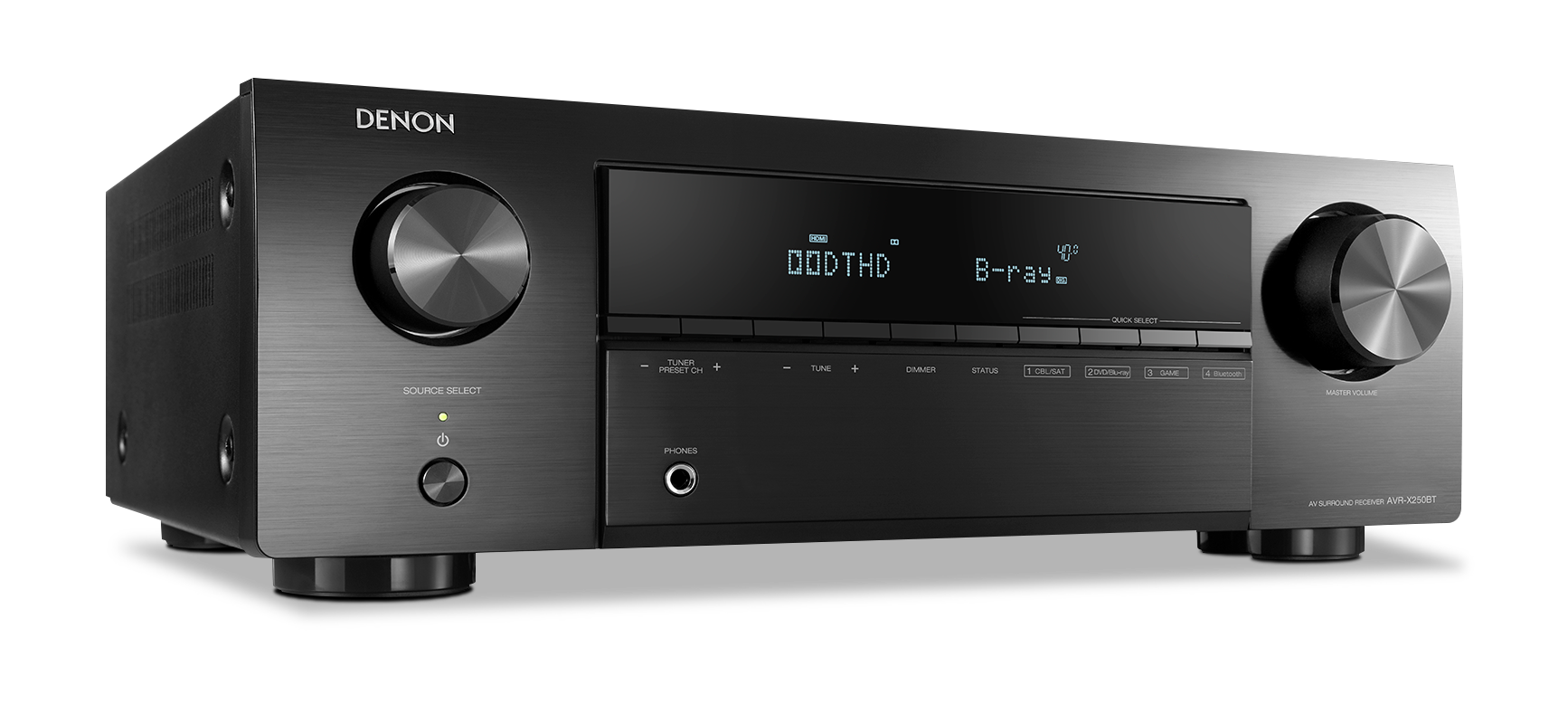 Denon AVR-X250BT 5.1 Channel AV Receiver with Bluetooth - 4K Ultra HD Home Theater System for Movies, Music & Gaming | Dolby TrueHD & DTS-HD Master Audio | Easy Setup & Remote Control | Perfect for Living Room & Home Entertainment