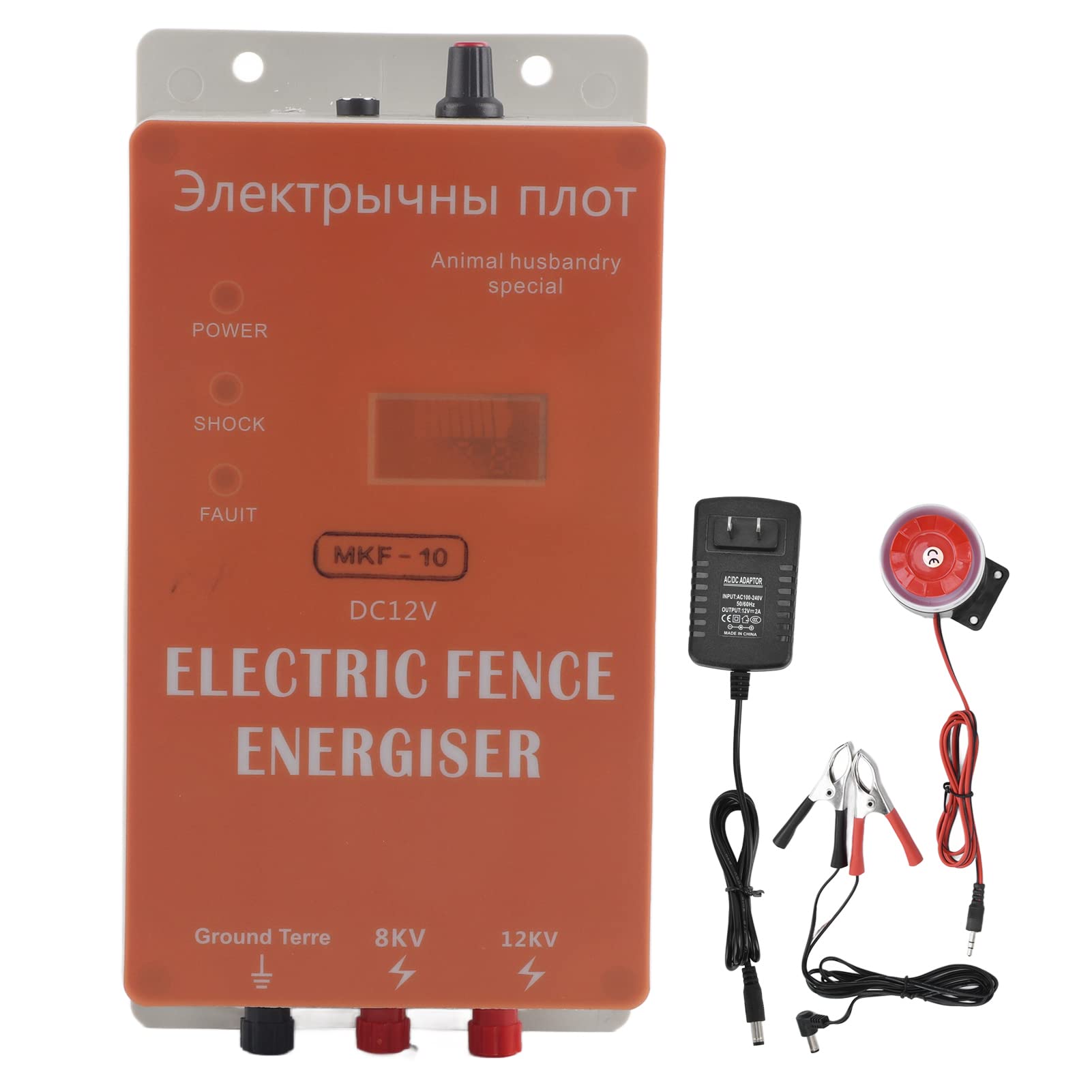 Solar Powered 10KM Electric Fence Charger - High Voltage Pulse Controller for Animal Containment & Predator Deterrent (100-240V) - Ideal for Farms, Ranches & Livestock Protection