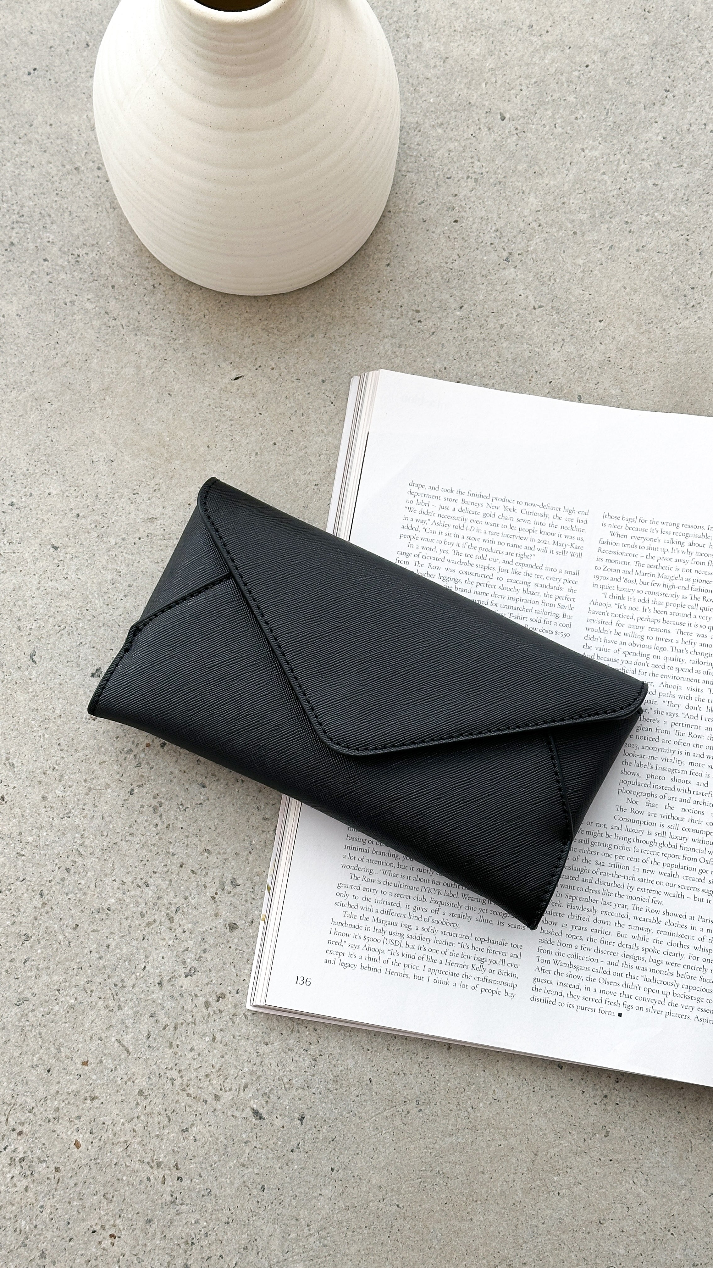 Carmen Envelope Crossbody Bag for Women - Stylish Leather Shoulder Purse with Adjustable Strap, Perfect for Work, Travel & Everyday Use - Black