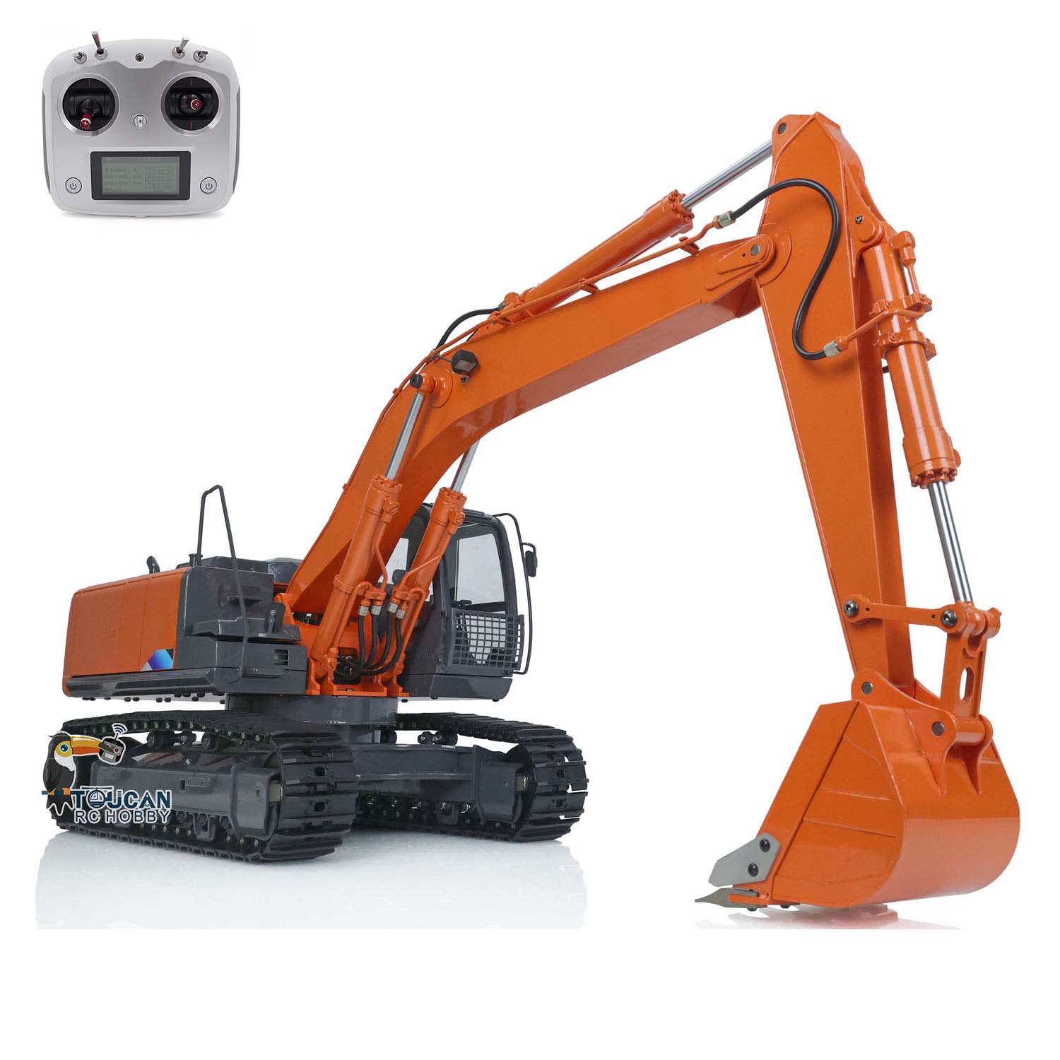 1/12 Scale DIM H2 ZX210 RC Hydraulic Excavator Toy - Metal Construction Vehicle with Remote Control, LED Light System & FS I6S Radio | Perfect for Kids Play, Construction Site Simulation & RC Hobby Enthusiasts