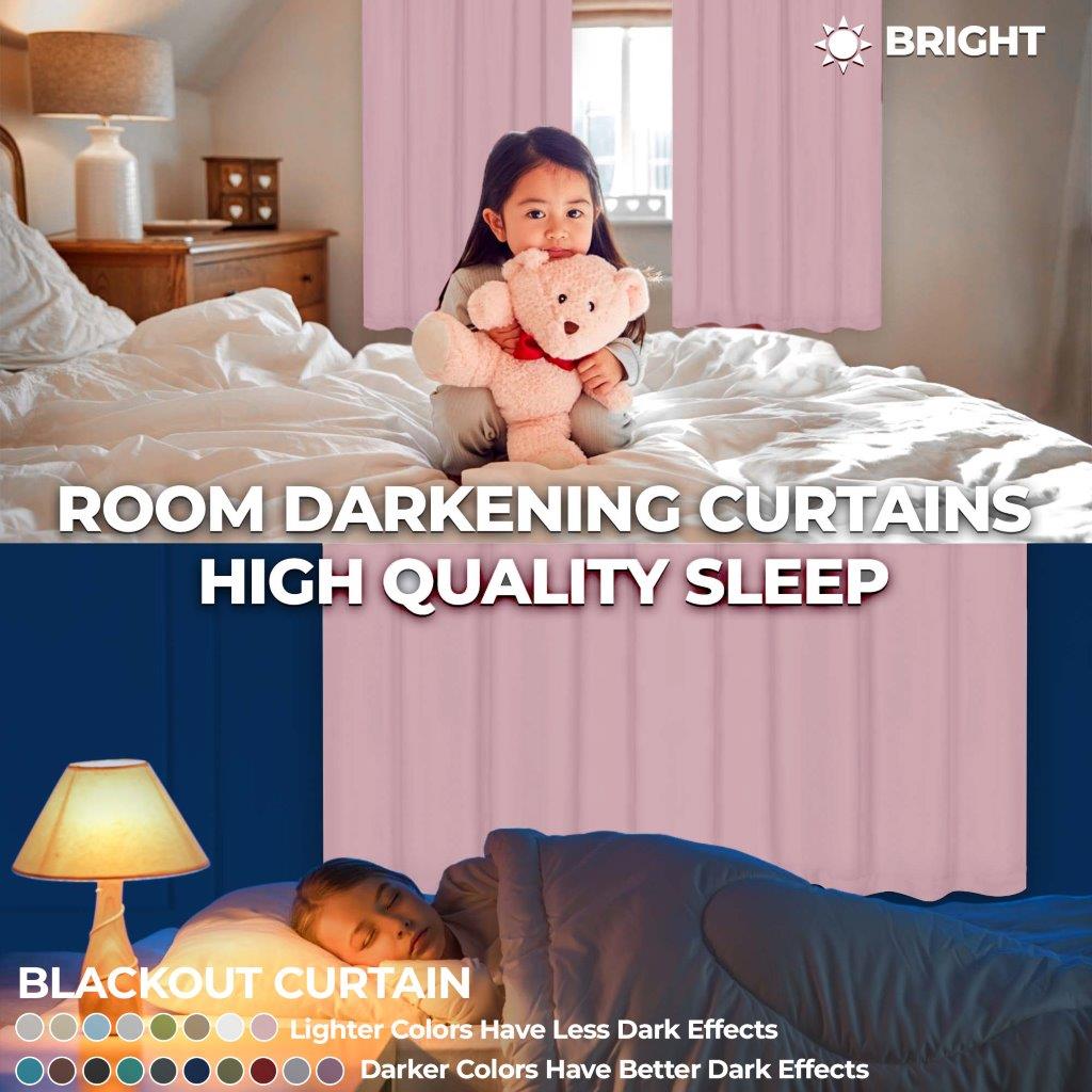Blackout Curtains Set - Solid Classic Modern Rod Pocket Style for Bedroom & Living Room - Light Blocking & Noise Reducing Window Treatments