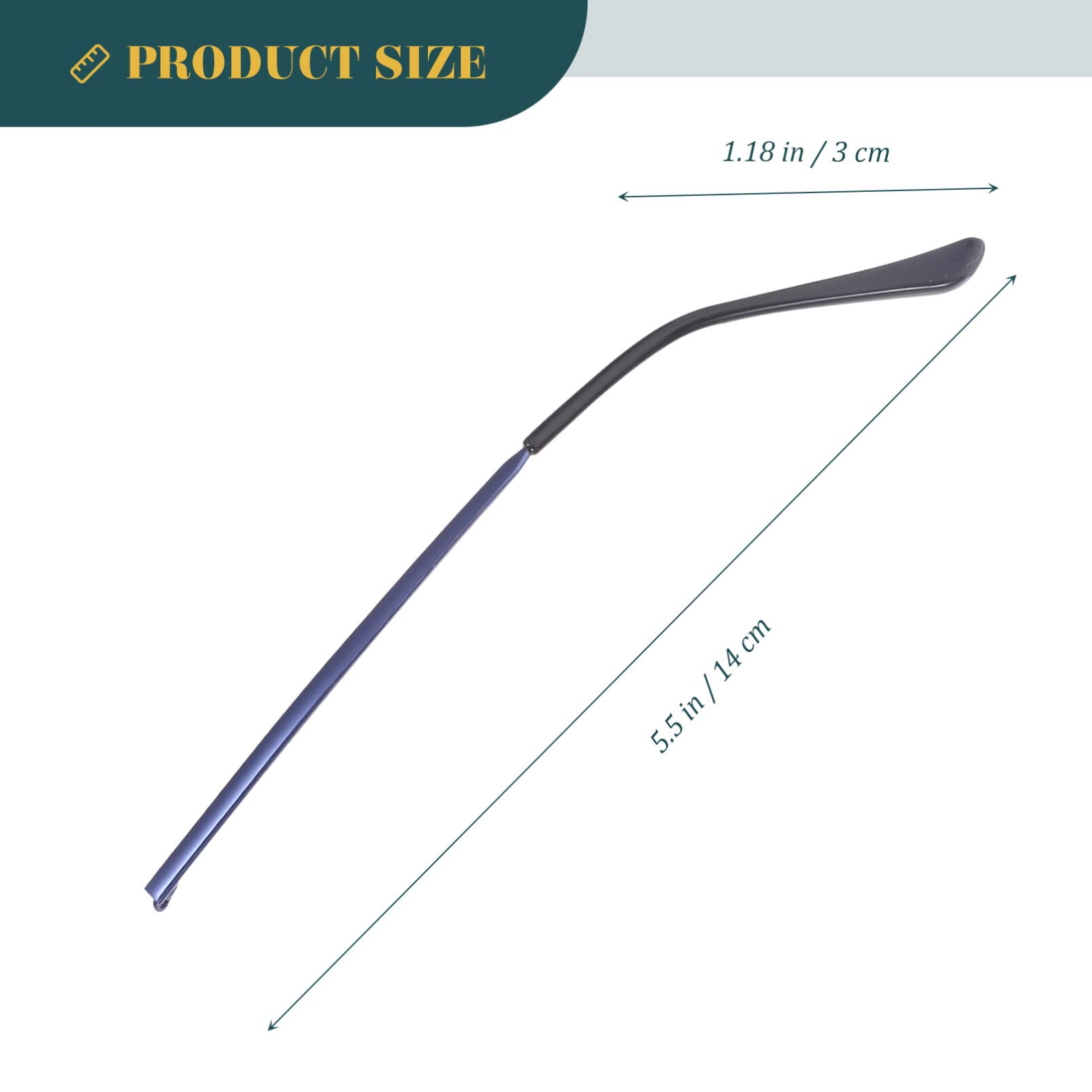 ULTECHNOVO Metal Glasses Replacement Arms - 1 Pair Durable Glasses Temple Legs for Eyeglasses & Sunglasses Frame Repair | Perfect for Broken or Loose Frames (Home, Office, Travel Use)