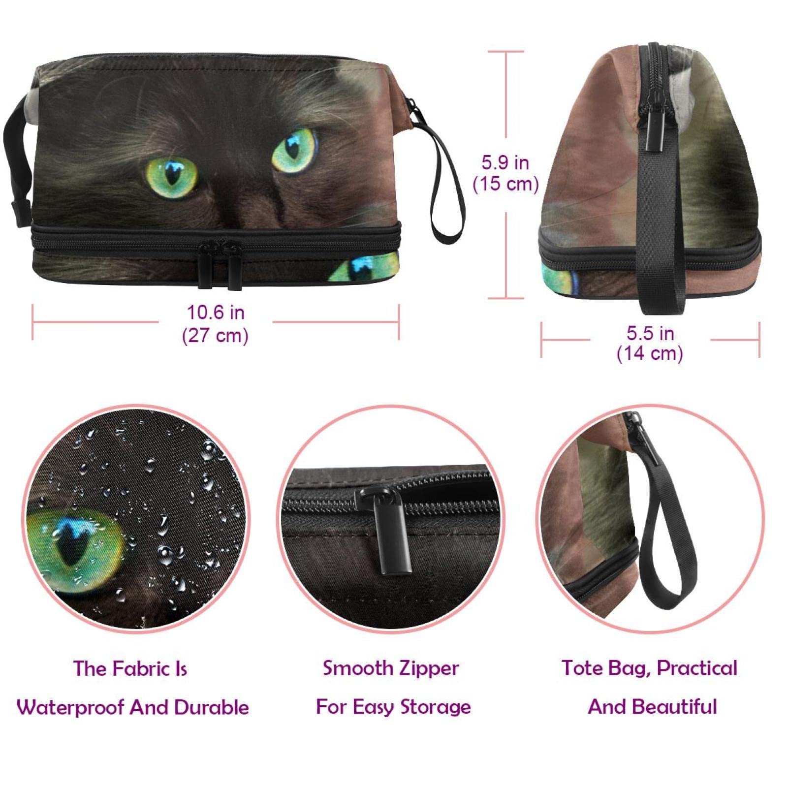 Large Travel Makeup Bag with Cat Design - Waterproof Cosmetic Organizer for Women, Toiletry Bag for Travel, Gym & Daily Use