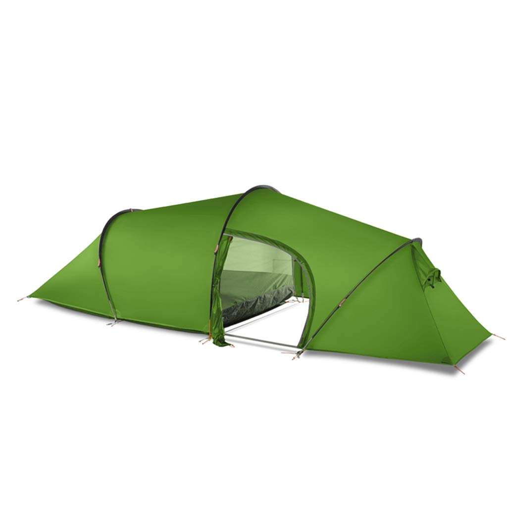 Ultralight 2-Person Camping Tent - Double Layer Waterproof Tunnel Tent for Hiking, Cycling & Outdoor Adventures | Easy Setup & Durable | Family & Backpacking Use (Green)