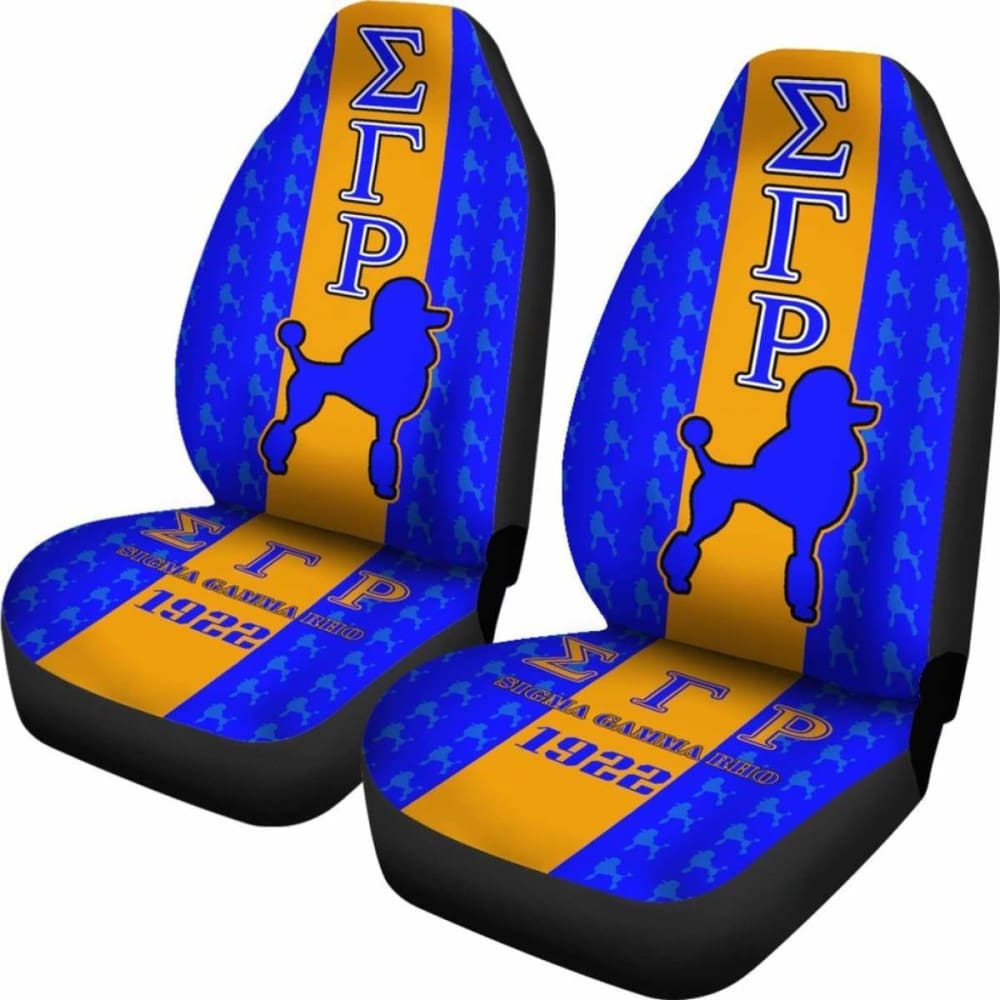 Premium African Print Car Seat Covers with Sigma Gamma Rho Poodle Symbol - Stylish & Durable 110424 Design for SUVs, Sedans & Trucks - Perfect for Sorority Events, Road Trips & Daily Commute