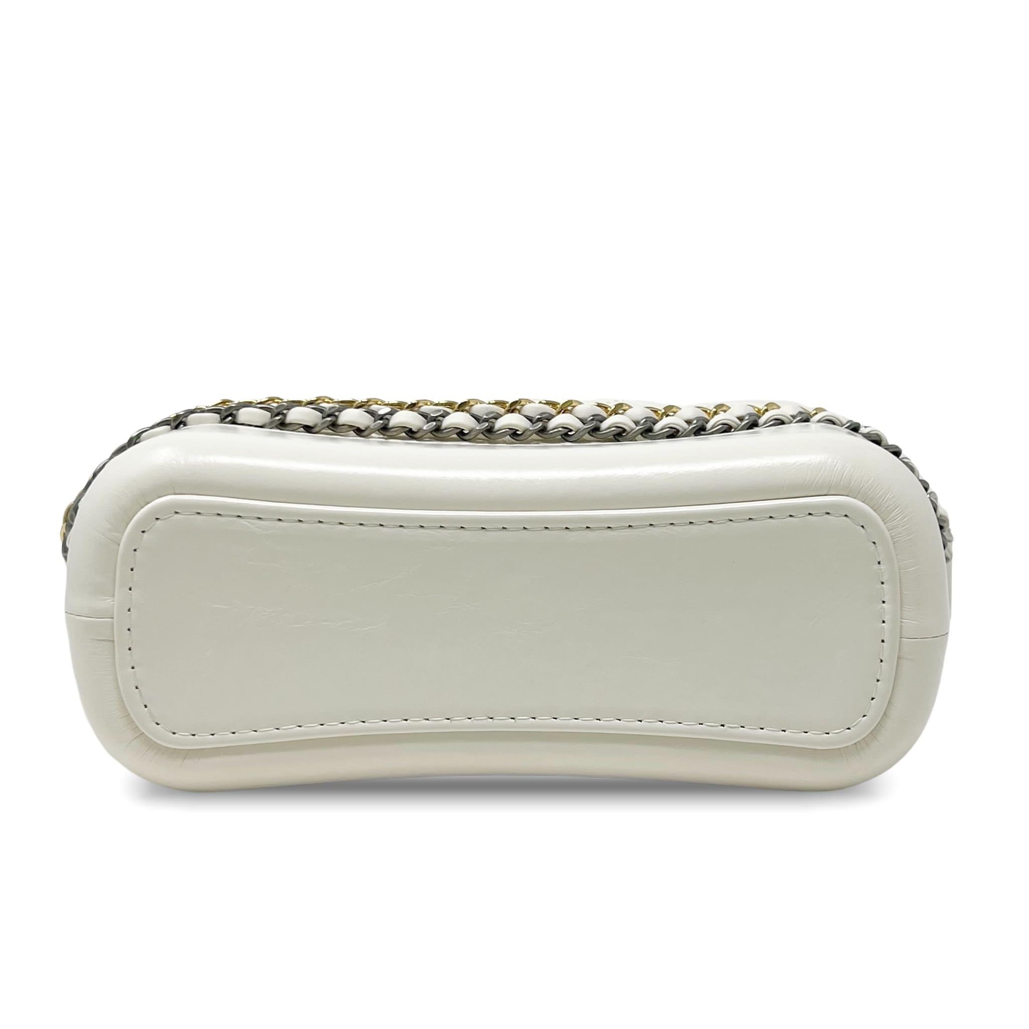 Chanel White Aged Calfskin Small Gabrielle Bag - Luxury Designer Handbag for Women, Perfect for Parties & Evening Events