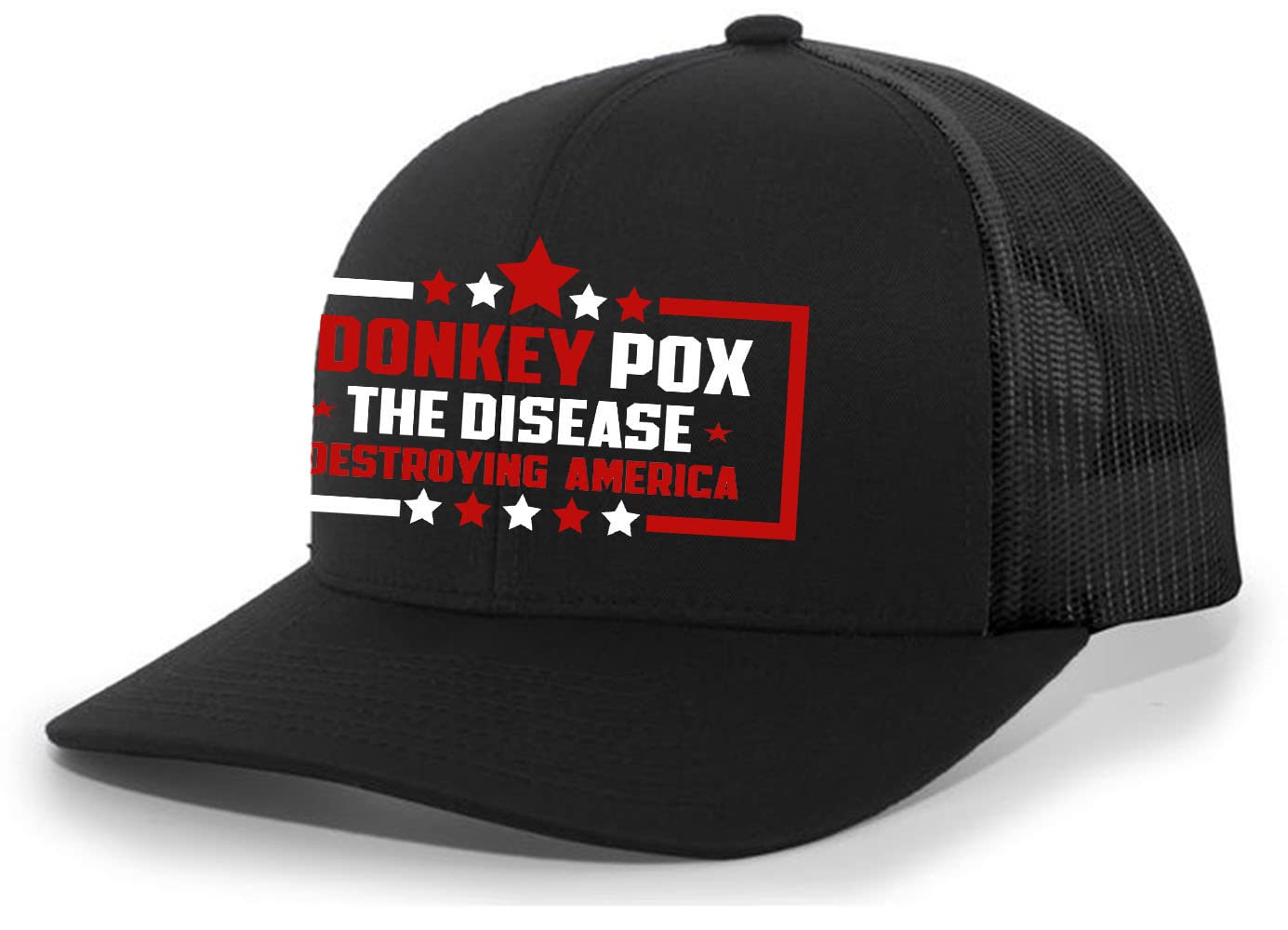 Funny Donkey Pox The Real Issue in America Embroidered Mesh Back Trucker Hat for Men - Perfect for Casual Wear, Outdoor Activities & Humorous Gift Giving