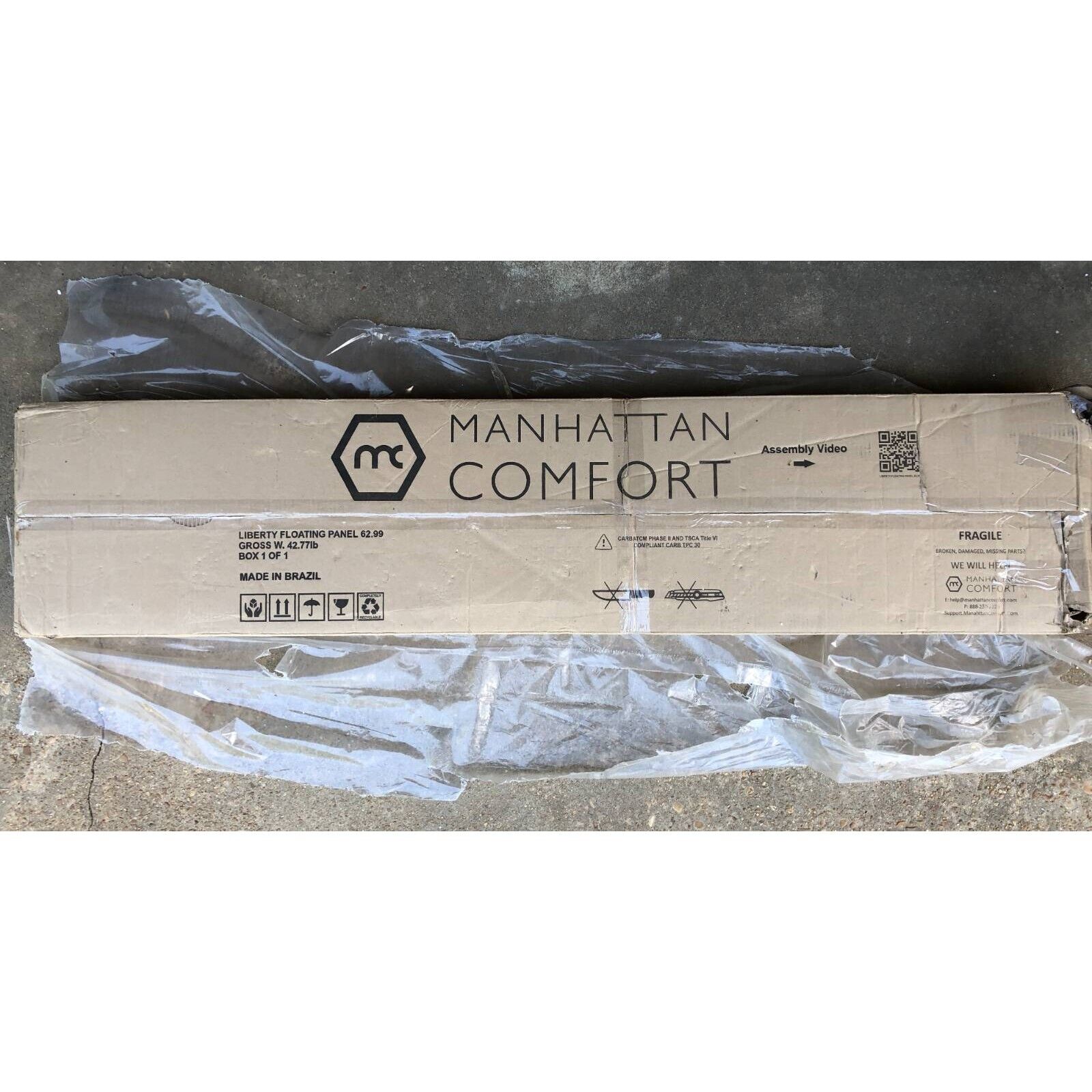 Manhattan Comfort Floating Panel TV Stand 220BMC1 - 62.99