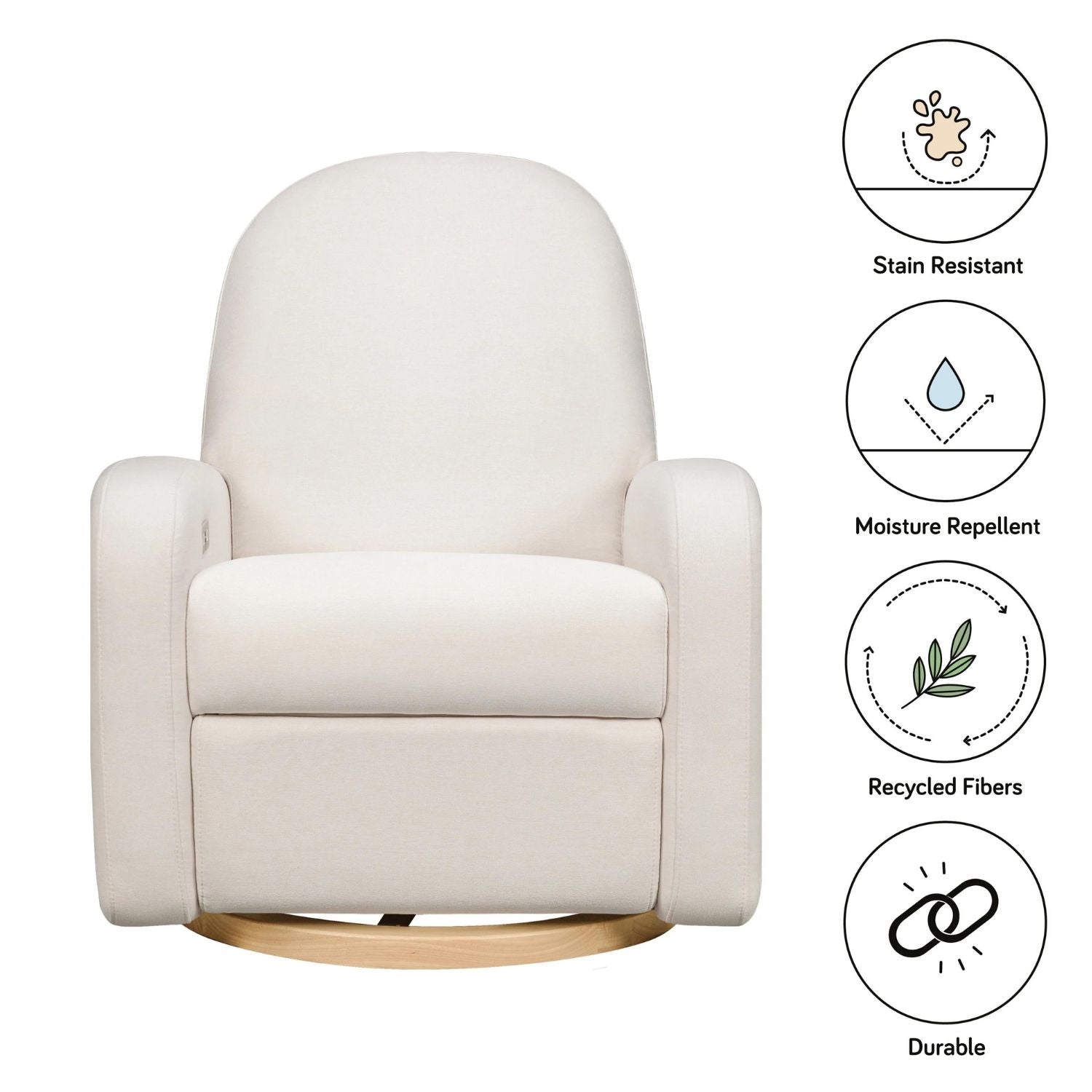 Nami Electric Recliner Chair with Swivel and Glider Motion, USB Charging Port - Perfect for Living Room, Home Theater, and Office Relaxation