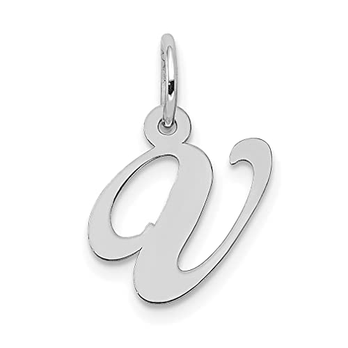 14K White Gold Small Script Letter V Initial Monogram Charm Necklace - Dainty Personalized Pendant for Women - Perfect Birthday, Anniversary & Valentine's Day Gift for Her - Elegant Everyday Jewelry & Special Occasion Wear
