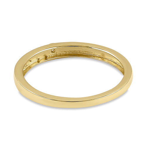 14K Solid Yellow Gold Cubic Zirconia Band Ring for Women - Elegant & Dainty Jewelry for Everyday Wear, Gift Giving & Special Occasions