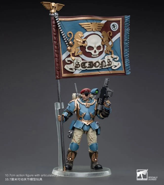 JOYTOY Warhammer 40K Astra Militarum Tempestus Scions Command Squad - 55th Kappic Eagles Banner Bearer Action Figure | Collectible Miniature for Tabletop Gaming, Display & Warhammer 40K Battles