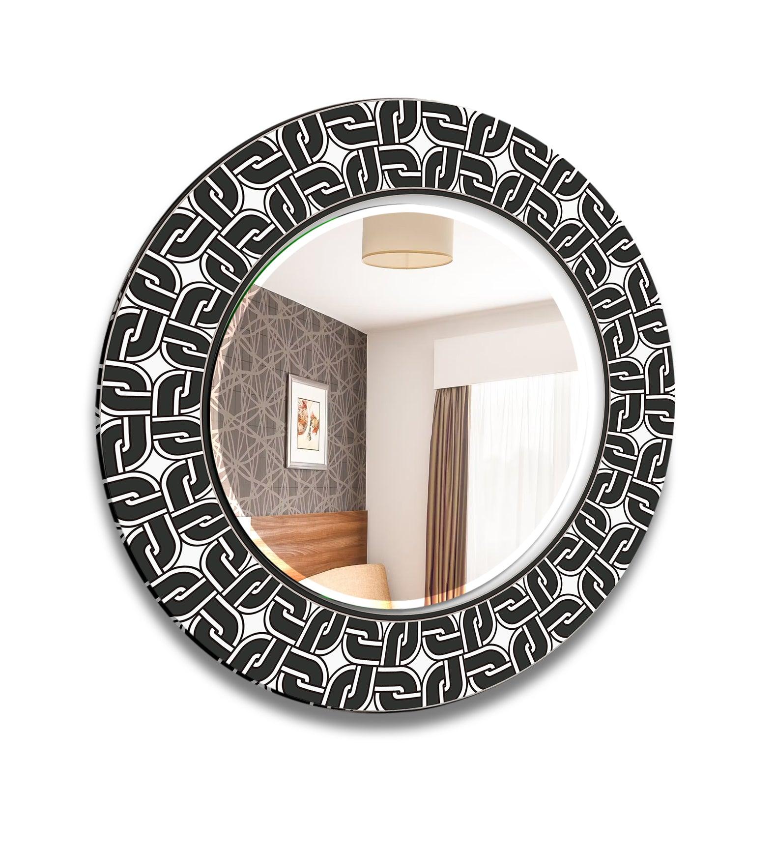 Stylish Black Round Wall Mirror - Decorative Home Decor for Living Room, Bedroom & Bathroom - Perfect for Vanity, Entryway & Modern Interior Design