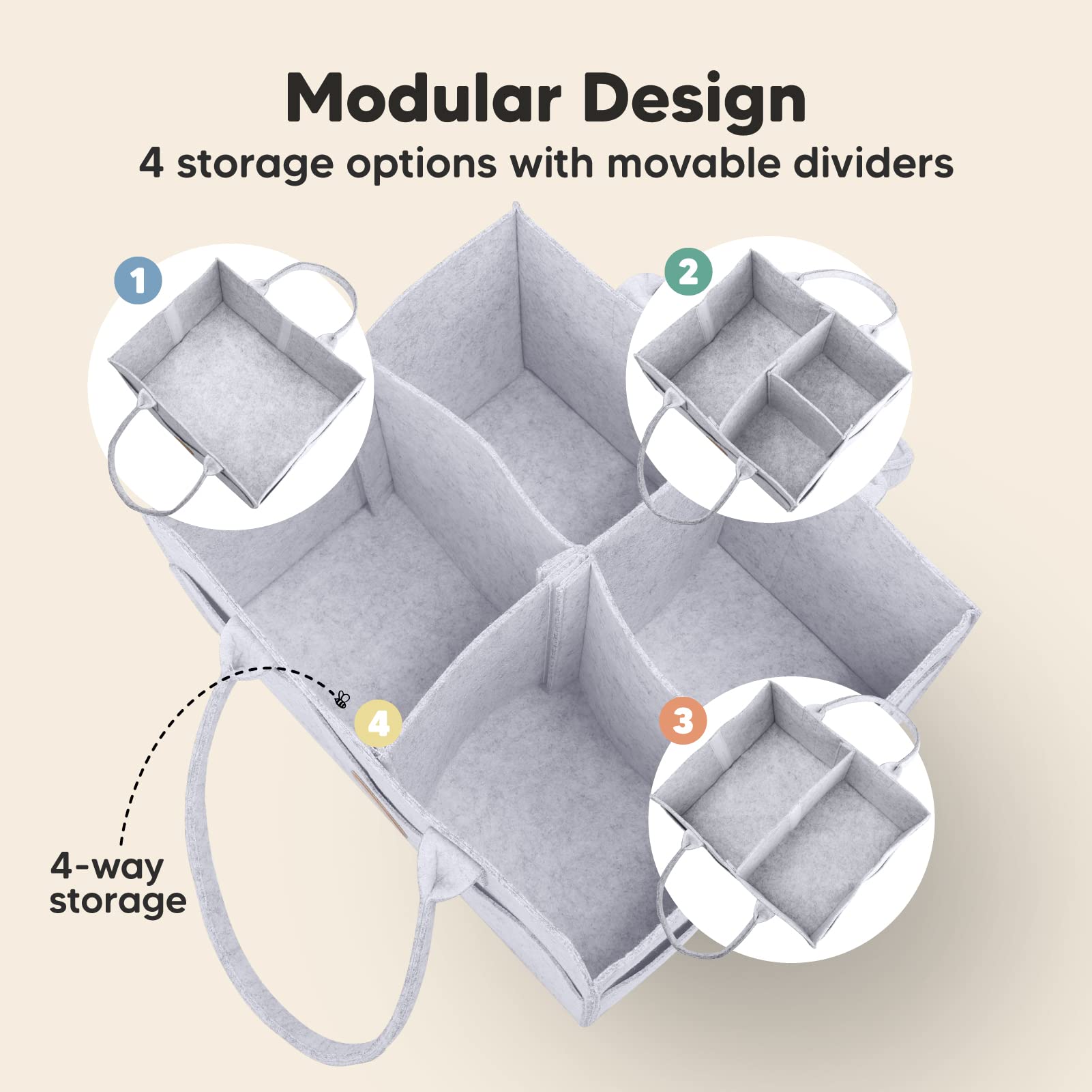 KeaBabies Baby Wrap Carrier & Diaper Caddy Organizer - Adjustable Infant Sling, Large Diaper Organizer for Changing Table - Soft & Breathable for Newborn to Toddler - Perfect for Home, Travel & On-the-Go Parenting