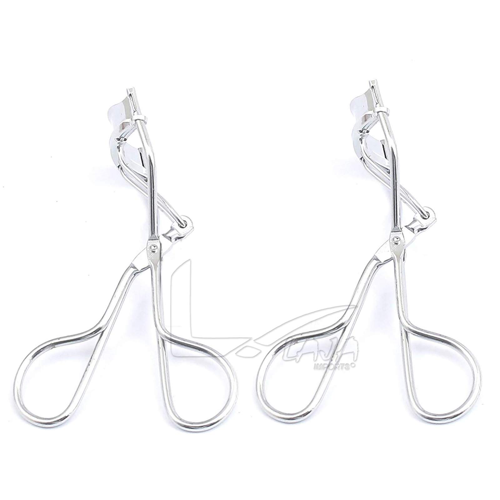 Professional Silver Eyelash Curler Set of 2 - Premium Lash Curling Tools for Perfect Eye Makeup | Ideal for Home Use, Travel & Professional Makeup Artists