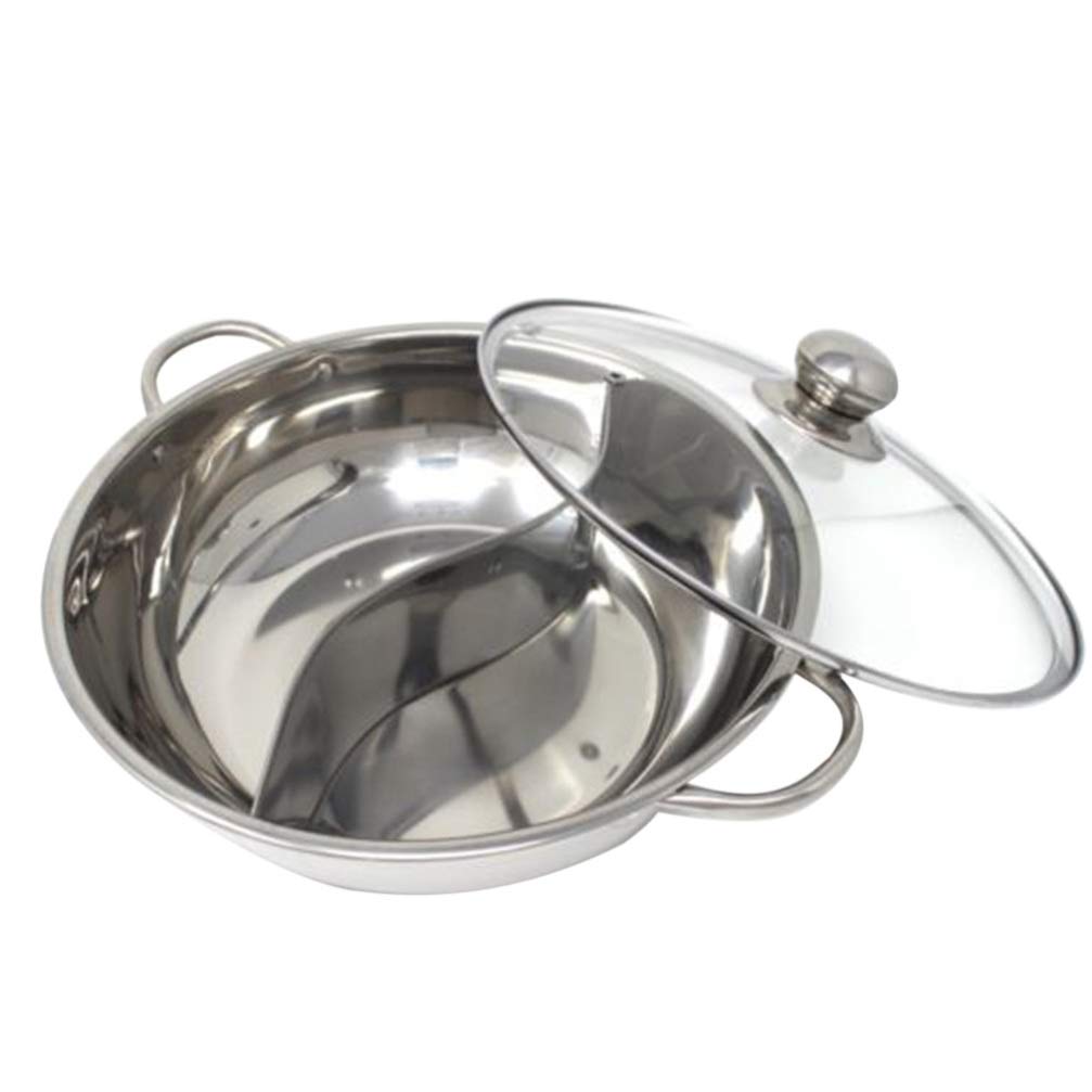 Premium Cabilock Hot Pot Cookware Set - 4-in-1 Divided Shabu Shabu Pot with Removable Divider for Asian Hot Pot, Korean BBQ & Family Dining | Electric & Induction Stove Compatible