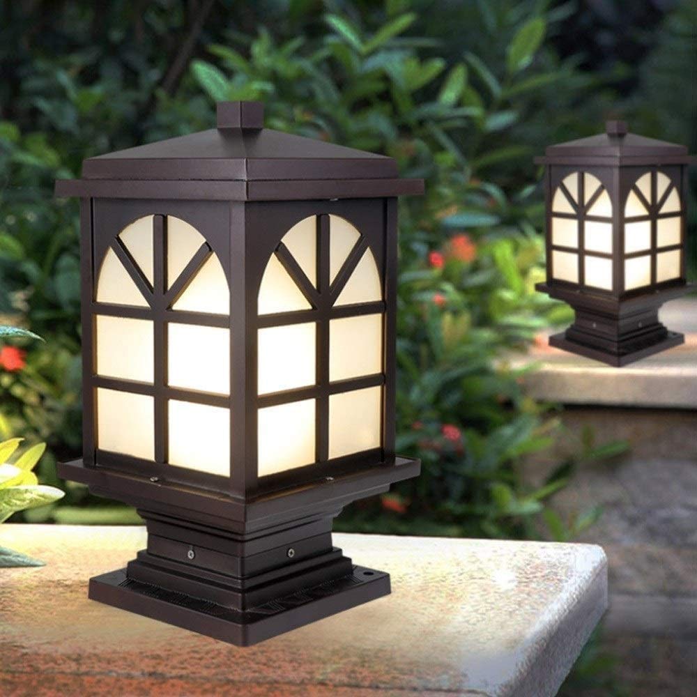 Waterproof IP65 Outdoor Post Lights - Solar Powered LED Landscape Lighting for Patio, Lawn, Garden, Pathway, Courtyard, Gate Pillar & Wall | Weatherproof Column Headlights for Year-Round Decoration & Safety