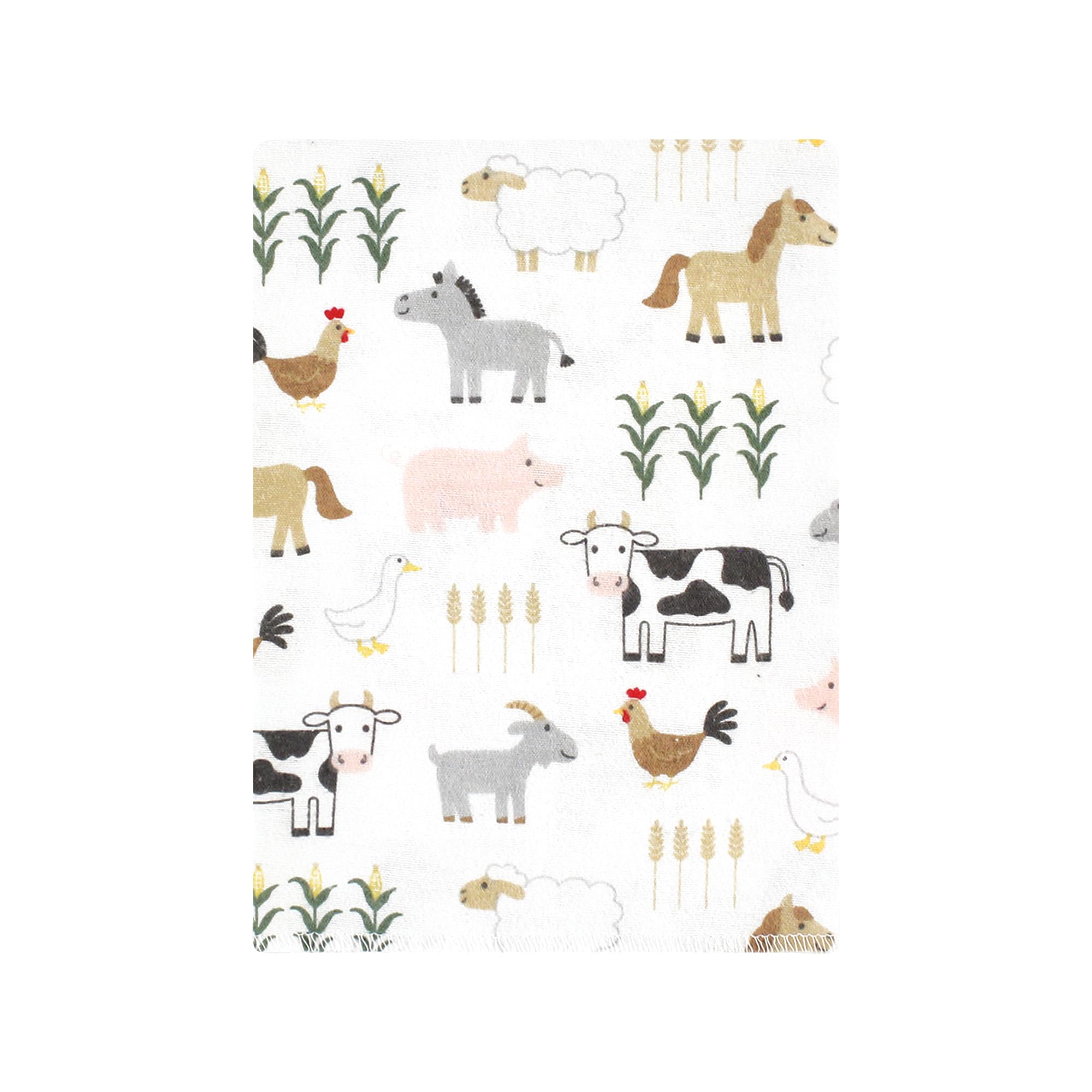 Hudson Baby Unisex Cotton Flannel Burp Cloths 10-Pack - Soft Absorbent Drool Bibs for Newborns & Infants - Cute Farm Animal Print - Perfect for Feeding, Burping & Spit-Up Protection