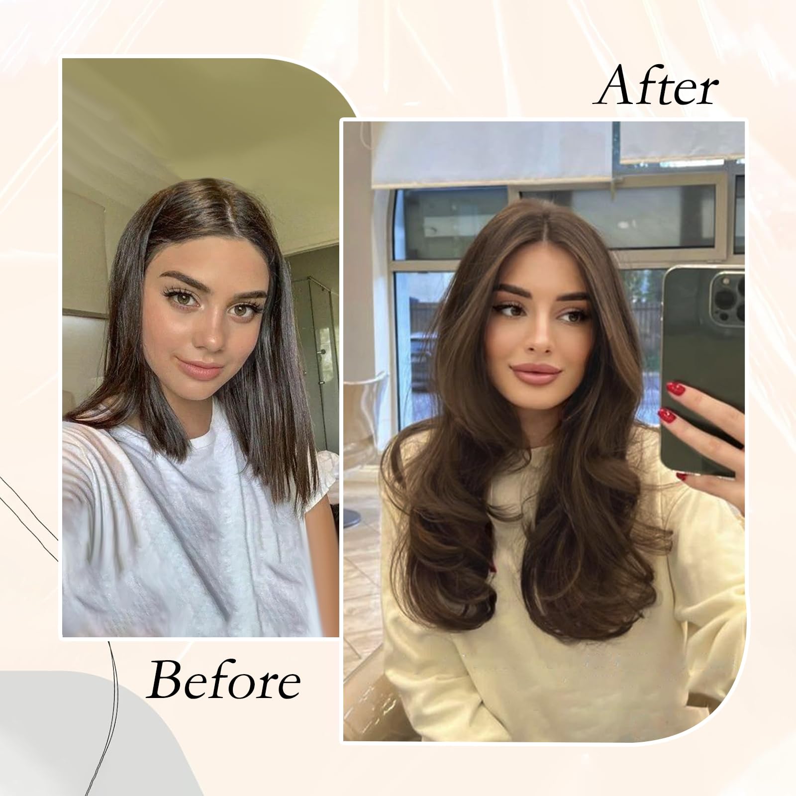 Clip in Human Hair Extensions 18 Inch Dark Brown #2 - 7pcs 120g Thickened Straight Real Human Hair for Volume & Length - Perfect for Parties, Weddings & Everyday Styling