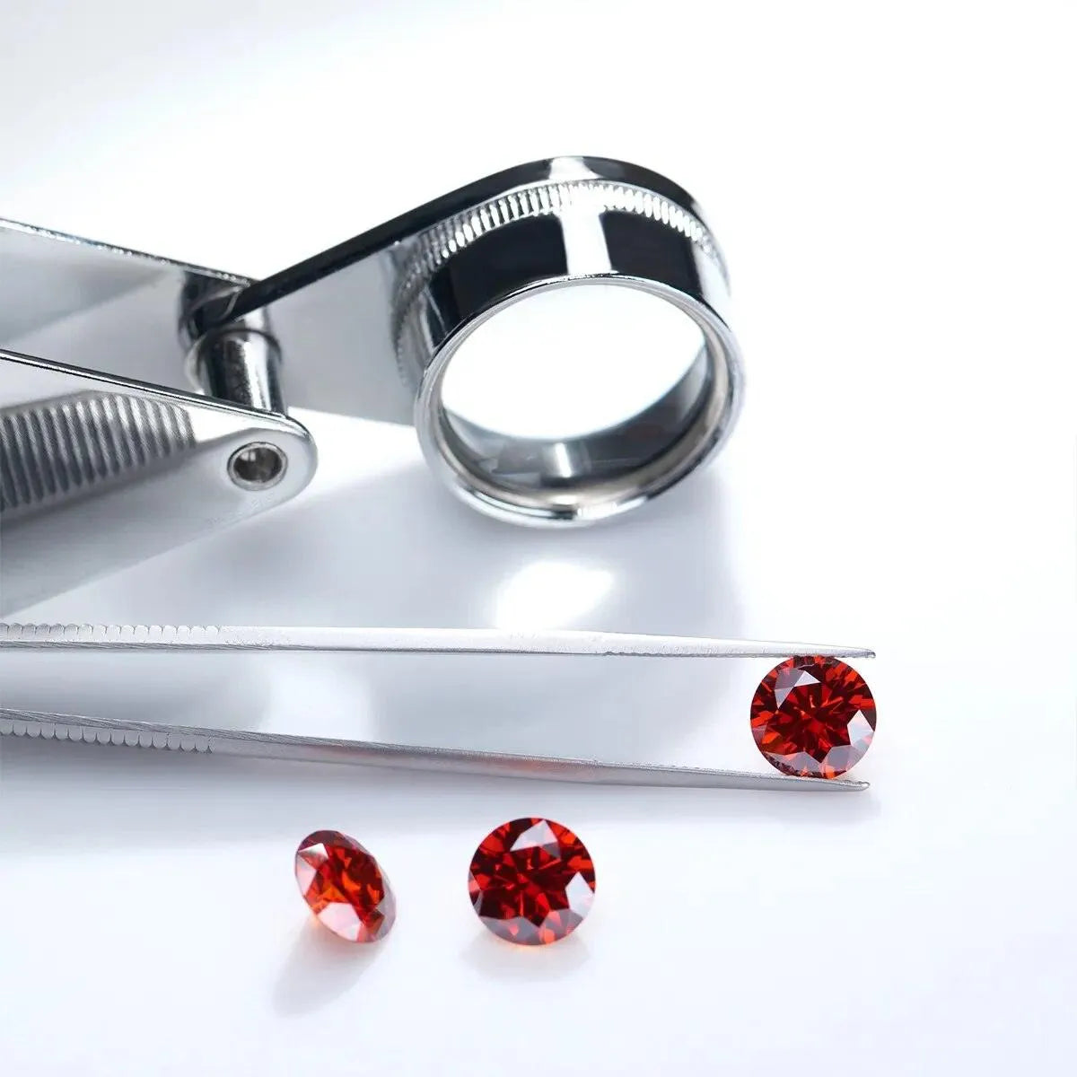 Premium VVS1 Certified Dark Red Garnet Moissanite Loose Stones (0.5ct-9ct) - Diamond Test Passed for Jewelry Making, Engagement Rings & Luxury Bead Designs