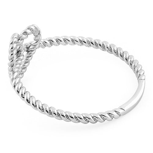 14K Solid White Gold Rope Heart Knot Ring for Women - Elegant Valentine's Day Gift, Anniversary Jewelry for Her, Romantic Promise Ring for Girlfriend