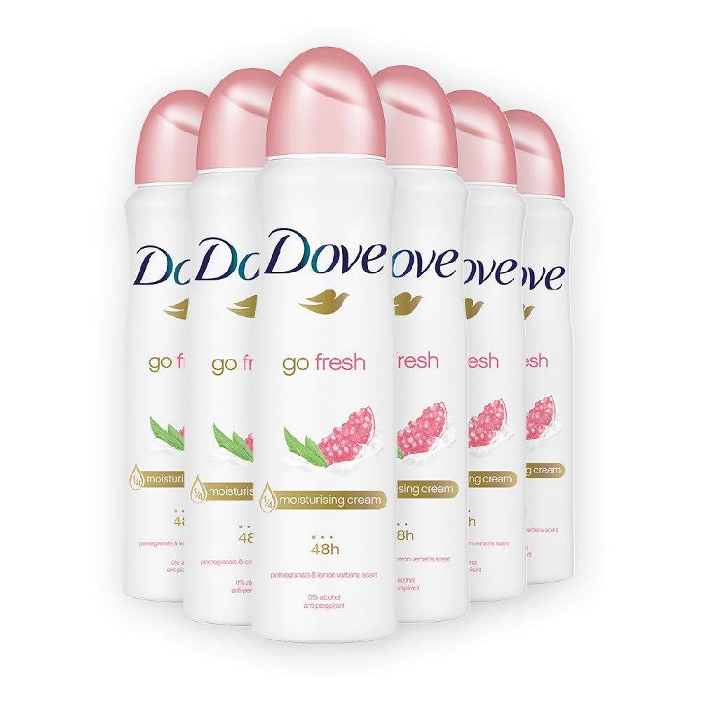 Dove Go Fresh Body Spray 6-Pack for Women | Refreshing Cucumber & Green Tea Scent | Long-Lasting Fragrance | Perfect for Gym, Travel & Everyday Use