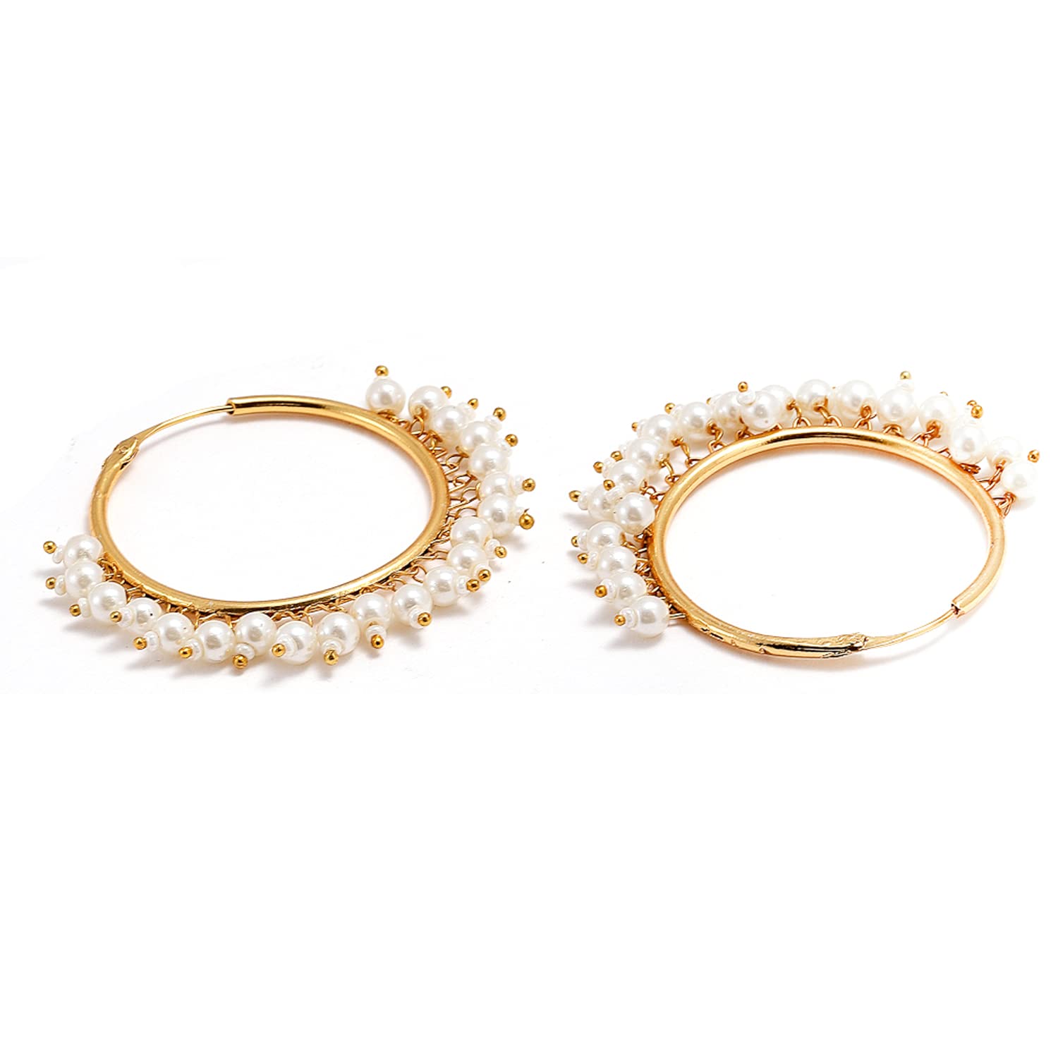 ZENEME 3-Layer Multi-Colored Pearl & Gold Plated Necklace & Earrings Set for Women | Traditional Jewelry Gift for Girls | Perfect for Weddings, Parties & Special Occasions
