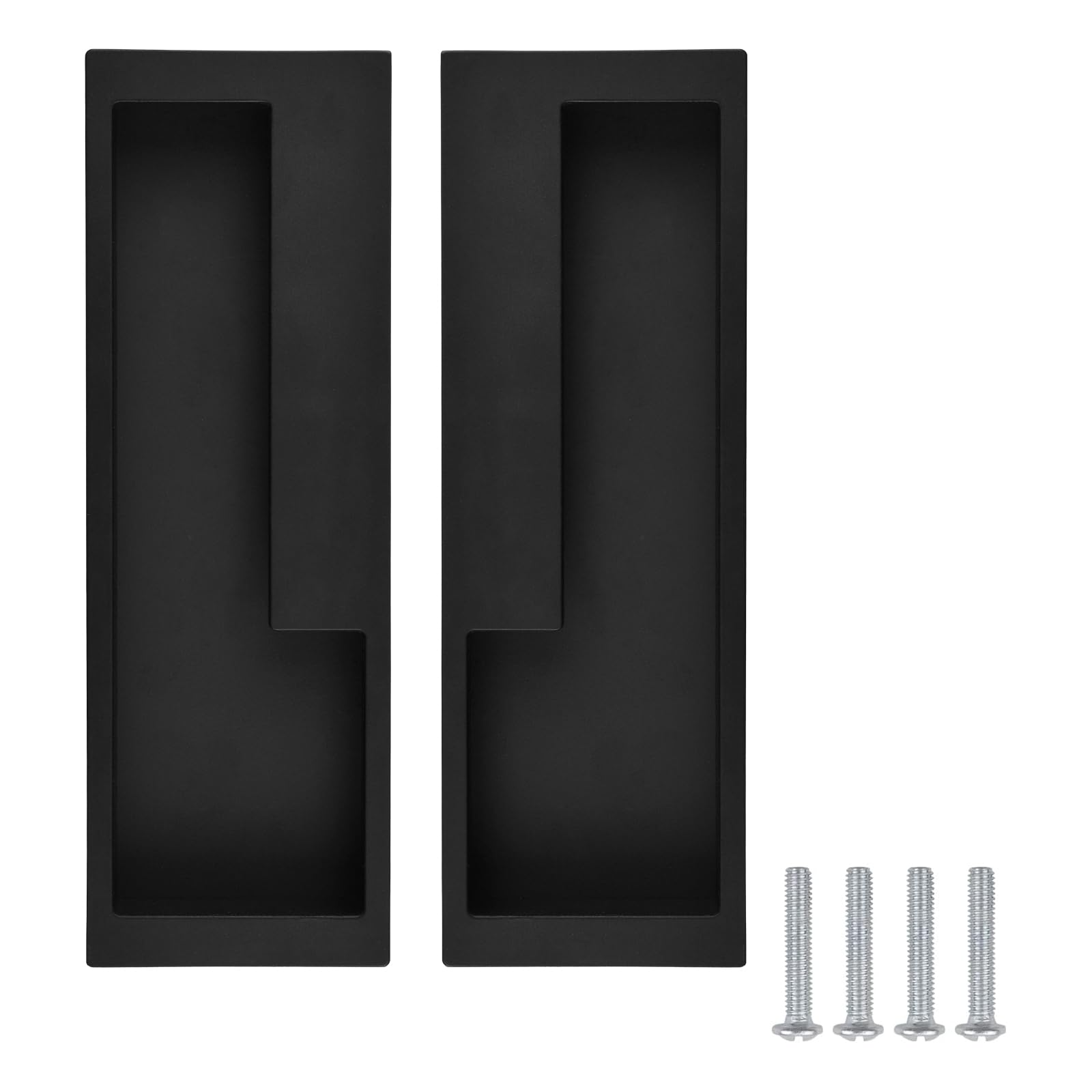 MOROBOR 2-Pack Zinc Alloy Hidden Screw Barn Door Handles - Matte Black Modern Cabinet Pulls for Sliding Doors, Drawers, Wardrobes & Cupboards | Perfect for Farmhouse, Rustic & Contemporary Home Decor