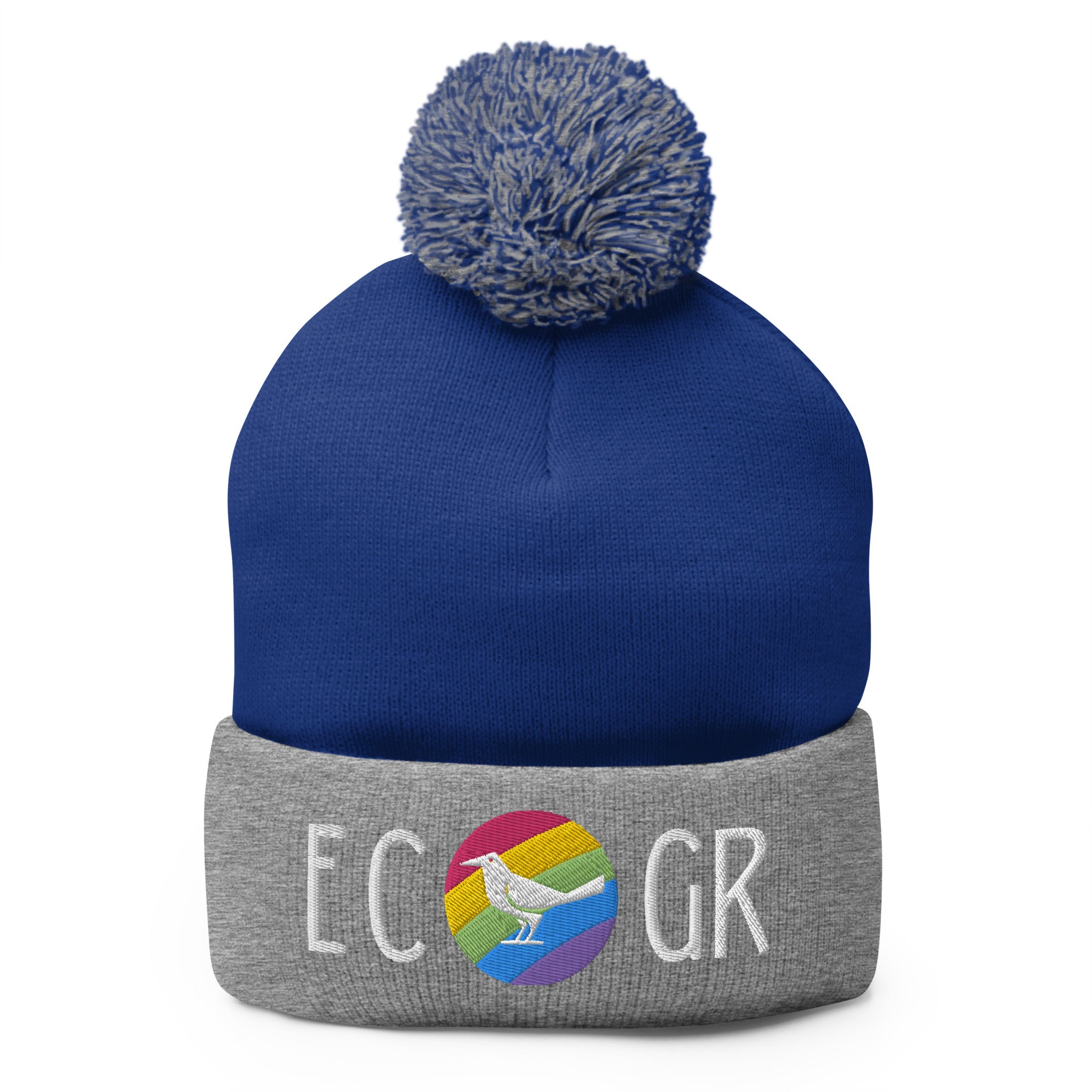 East Co. Grackles Pom Beanie - Stylish Winter Hat for Men & Women - Warm Knit Beanie with Faux Fur Pom - Perfect for Outdoor Activities, Skiing, and Casual Wear