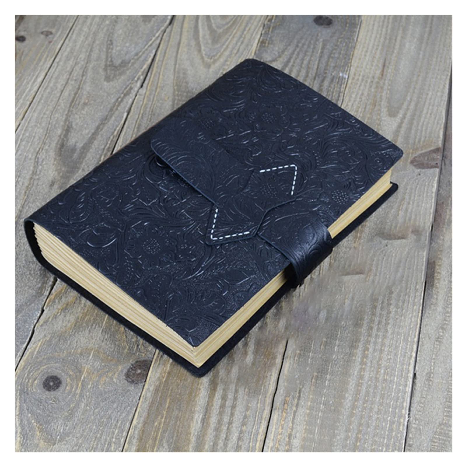 YFQHDD A5 Embossed Flower Notebook - Genuine Leather Handmade Journal, Retro Travel Diary for School, Office & Student Notepad - Perfect for Writing, Sketching & Gift Giving (Color: C)