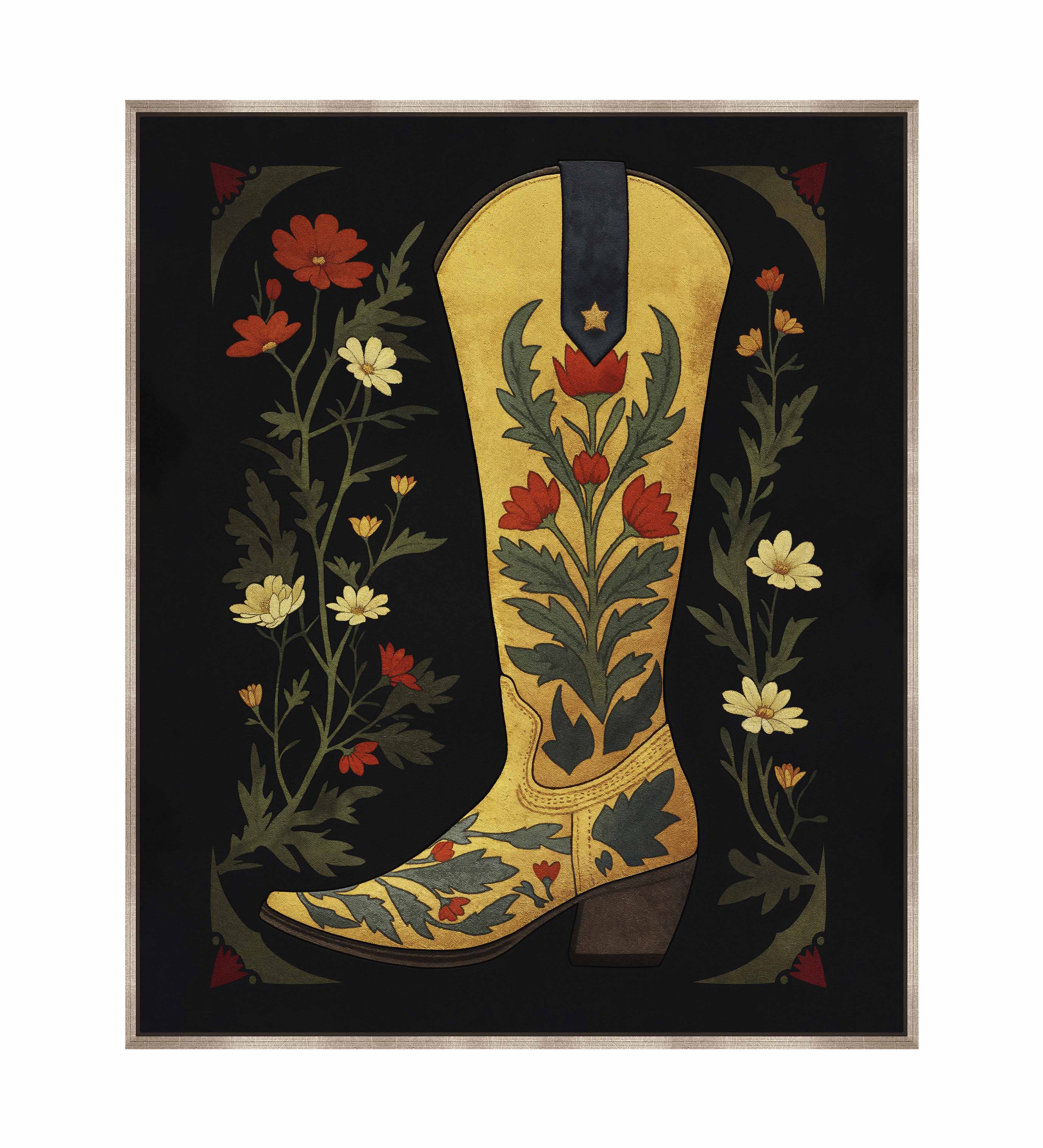 Frontier Floral Gallery Wrapped Canvas Wall Art - Handmade Modern Home Decor for Living Room, Bedroom & Office | Ready to Hang