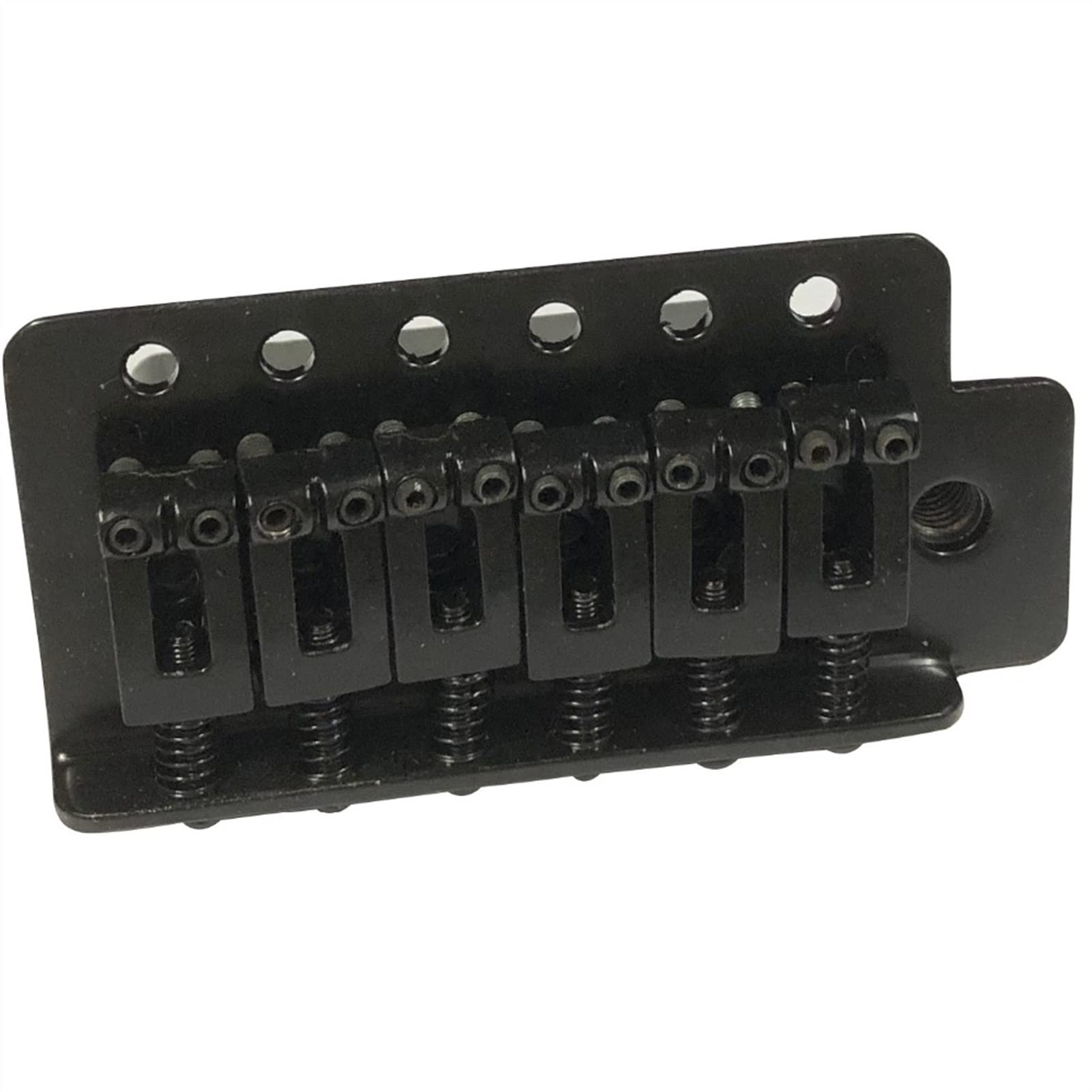 6-Piece Chrome Guitar Bridge Saddle Set for Fender Strat ST Electric Guitar - Black | Replacement Parts for Guitar Bridge Repair & Maintenance | Perfect for Home Studio, Live Performances & DIY Guitar Upgrades