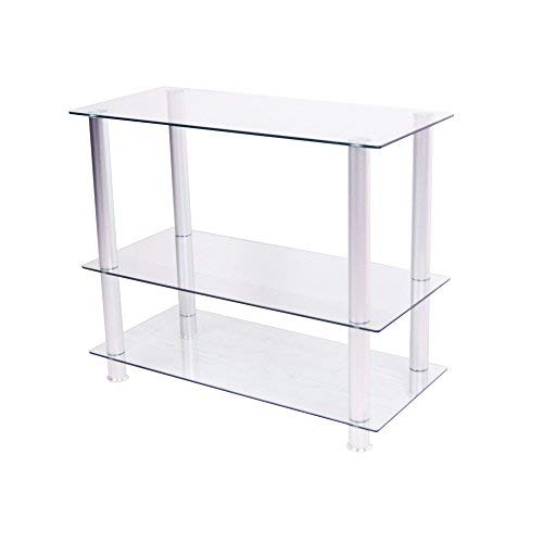 Extra Tall Glass & Aluminum TV Stand for 35